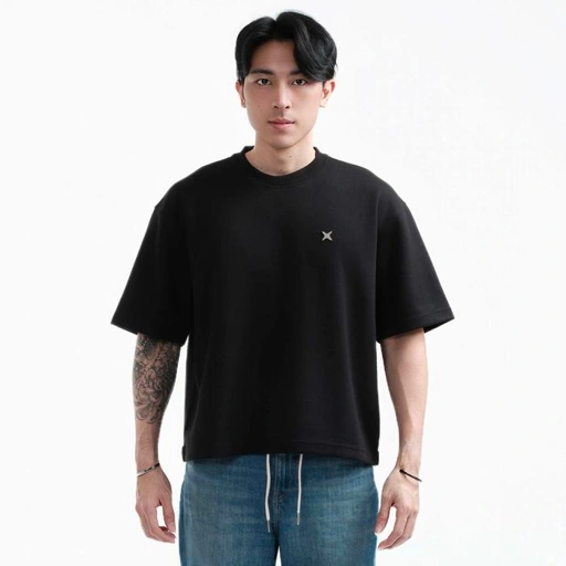 Image of TIMTSHI Blueprint Boxy Tee Black
