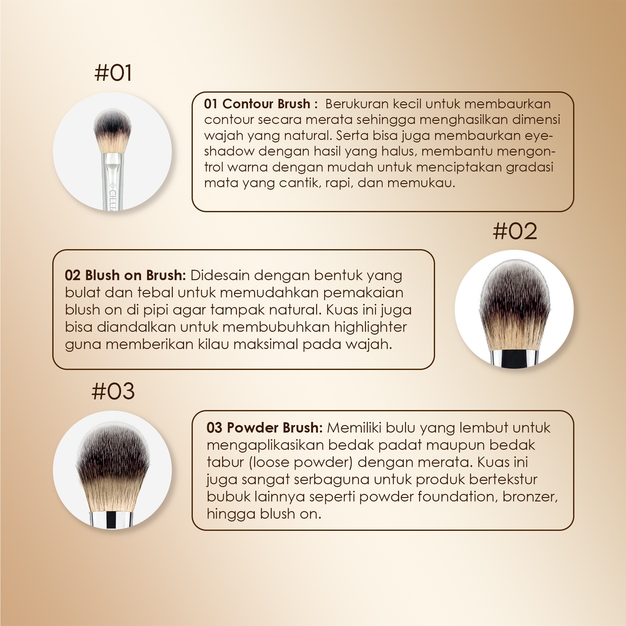 Kuas Make Up Cillia Majestic Beauty Brush