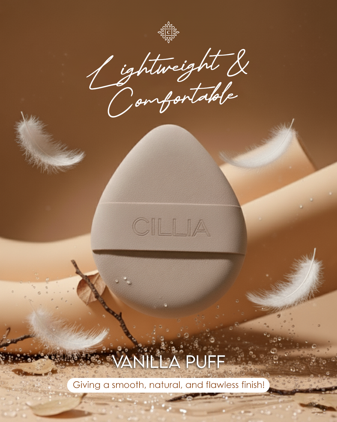 Cillia Vanilla Makeup Puff