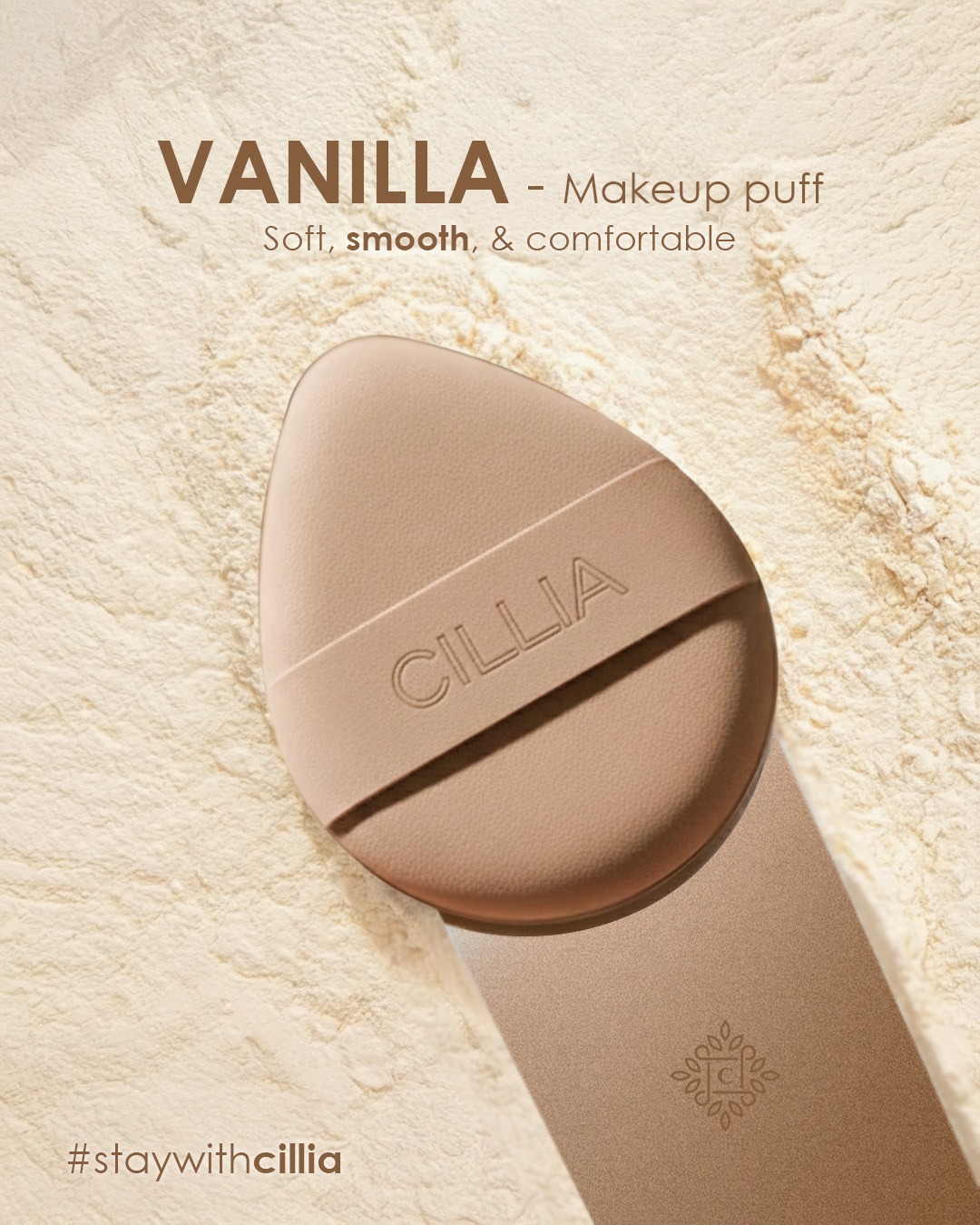 Cillia Vanilla Makeup Puff