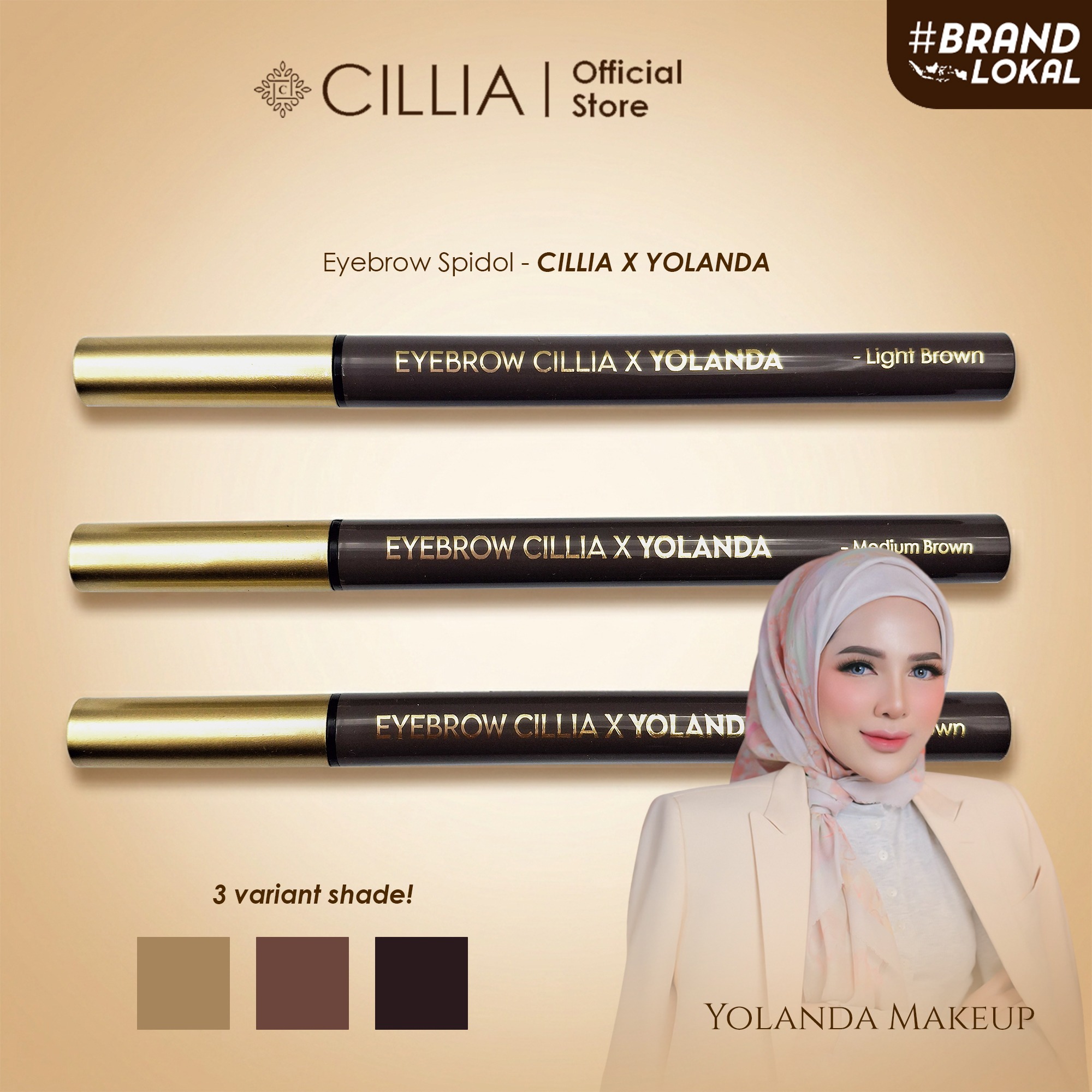 Eyebrow Spidol Alis Cillia X Yolanda Makeup