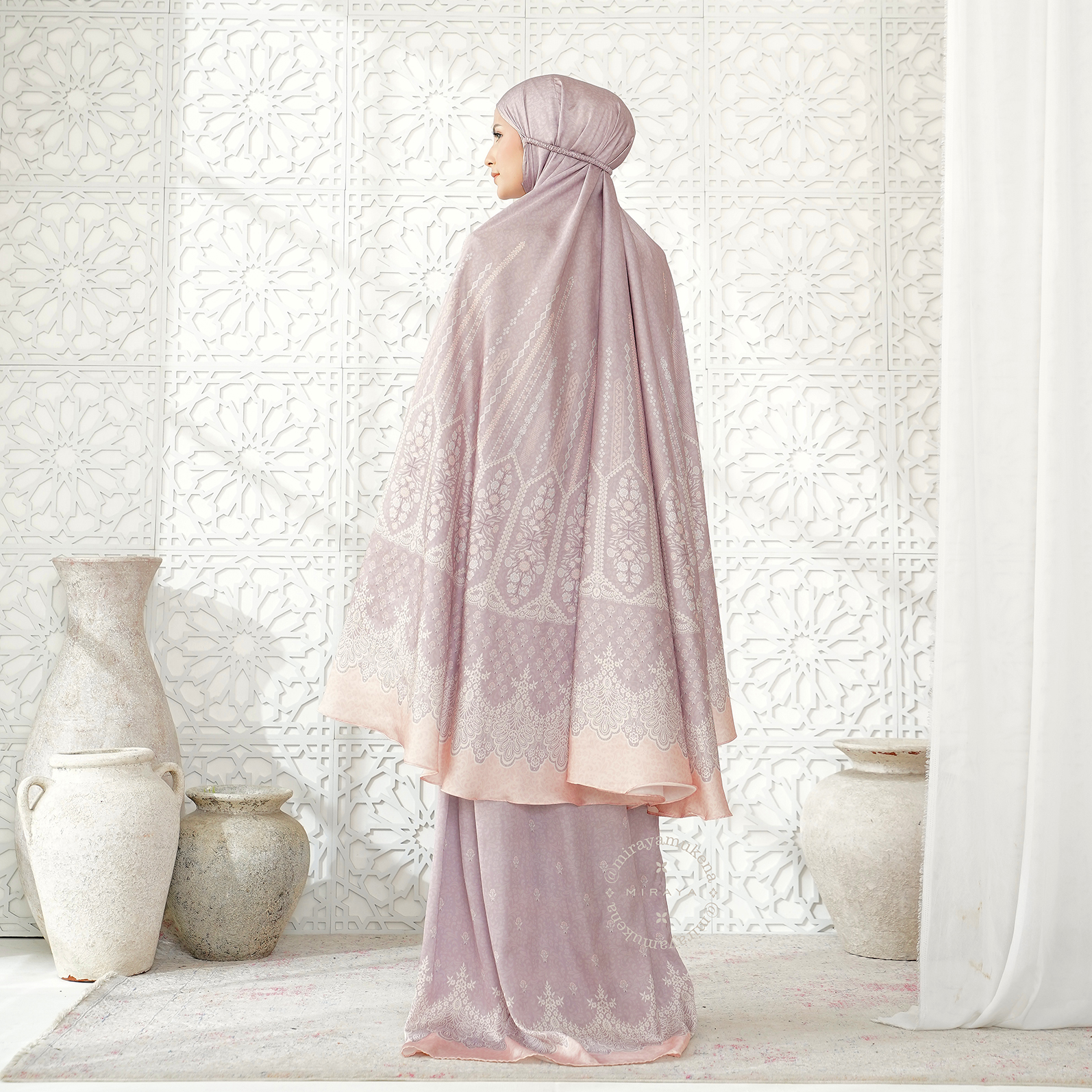 Mukena Travel Printing Miraya Frilly Aster