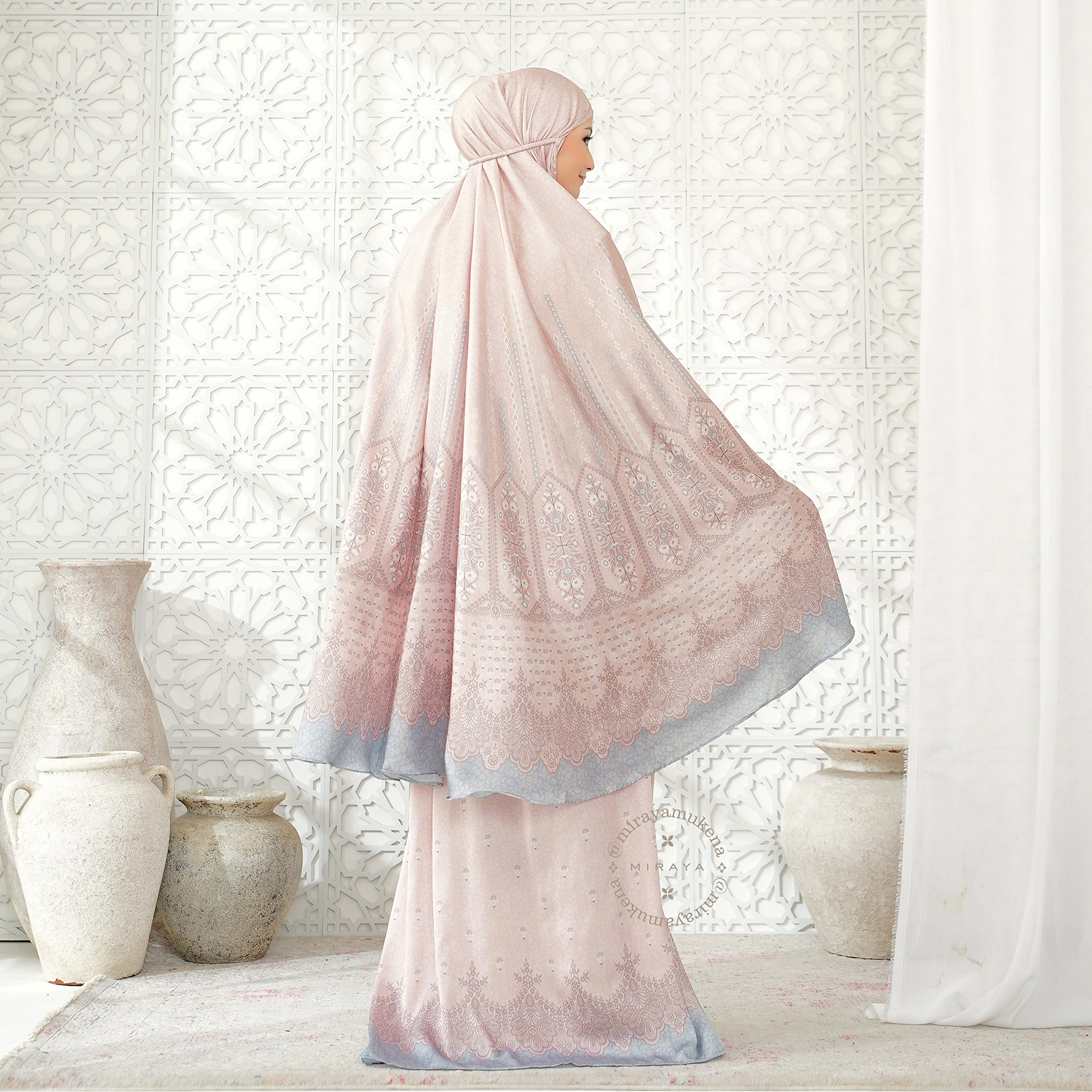 Mukena Travel Printing Miraya Frilly Petal