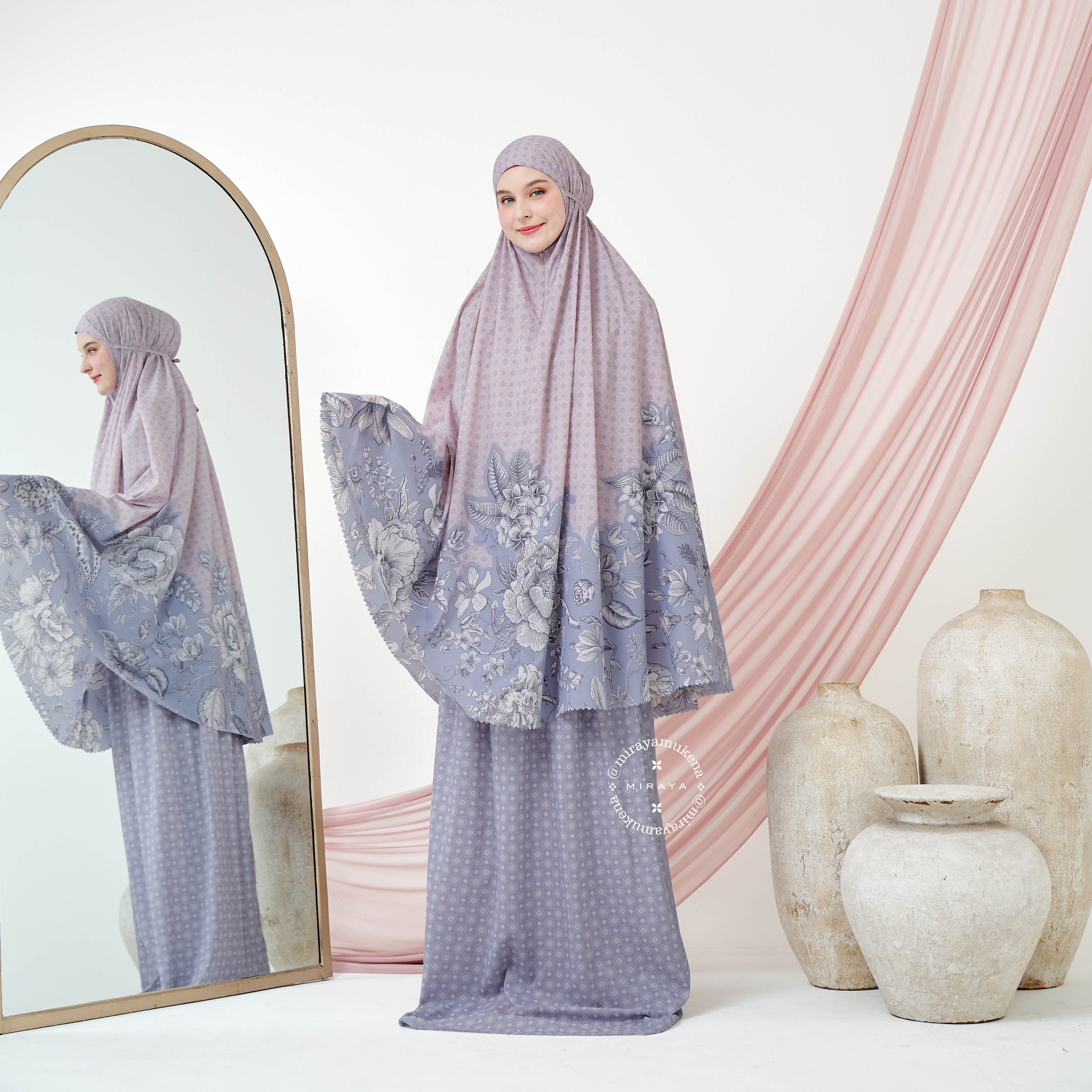 Mukena Compact Miraya Grandflora Pinkberry