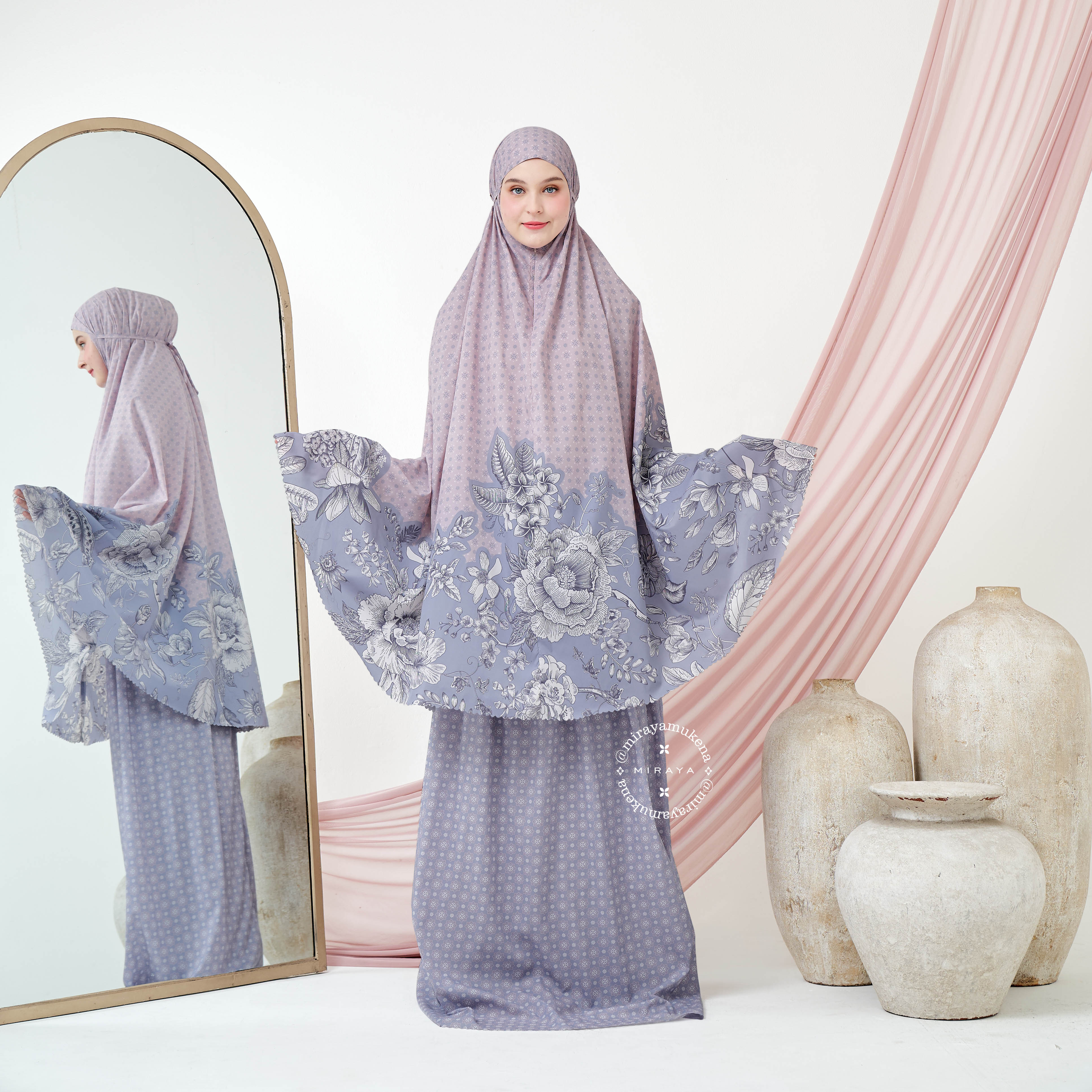 Mukena Compact Miraya Grandflora Pinkberry