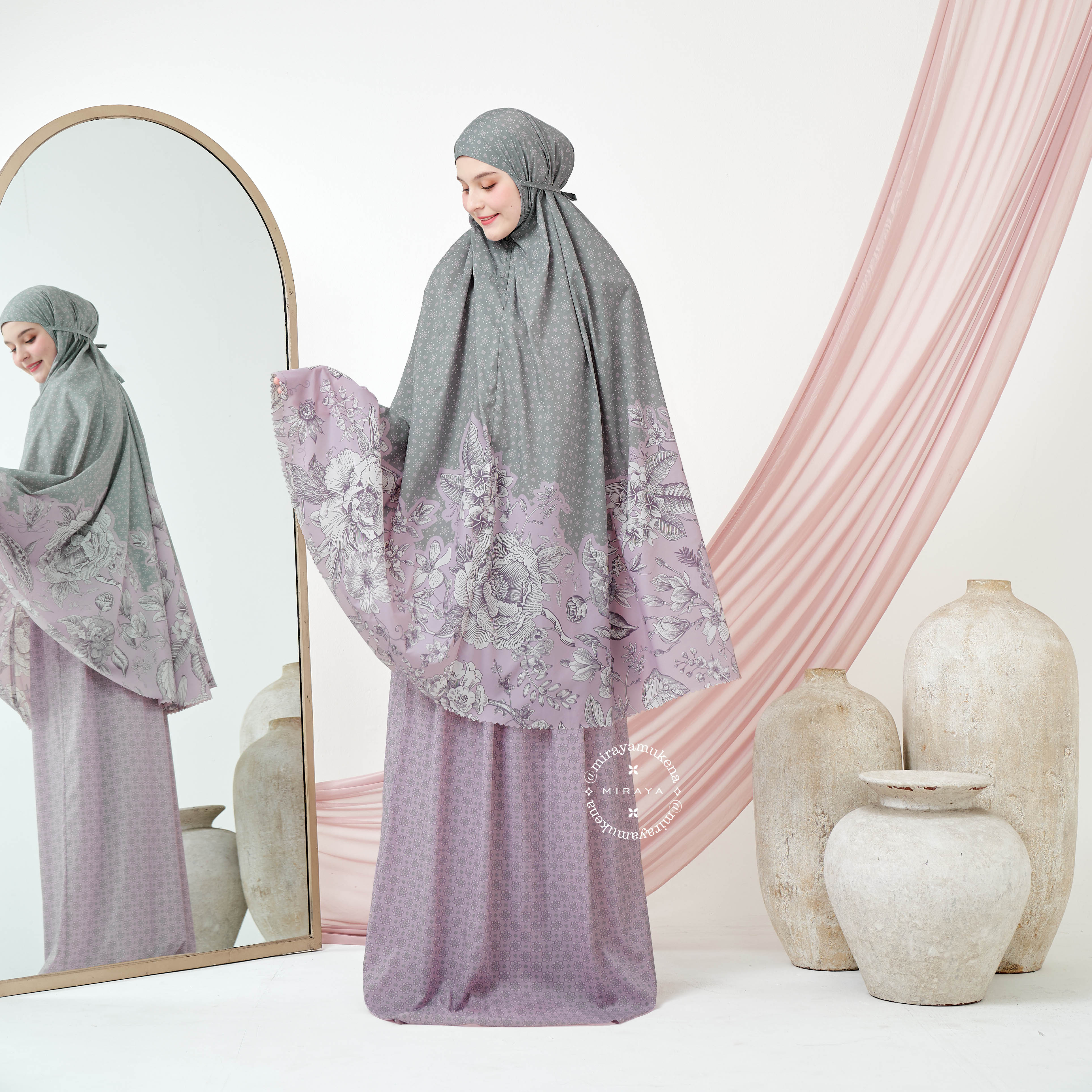Mukena Compact Miraya Grandflora Matcha