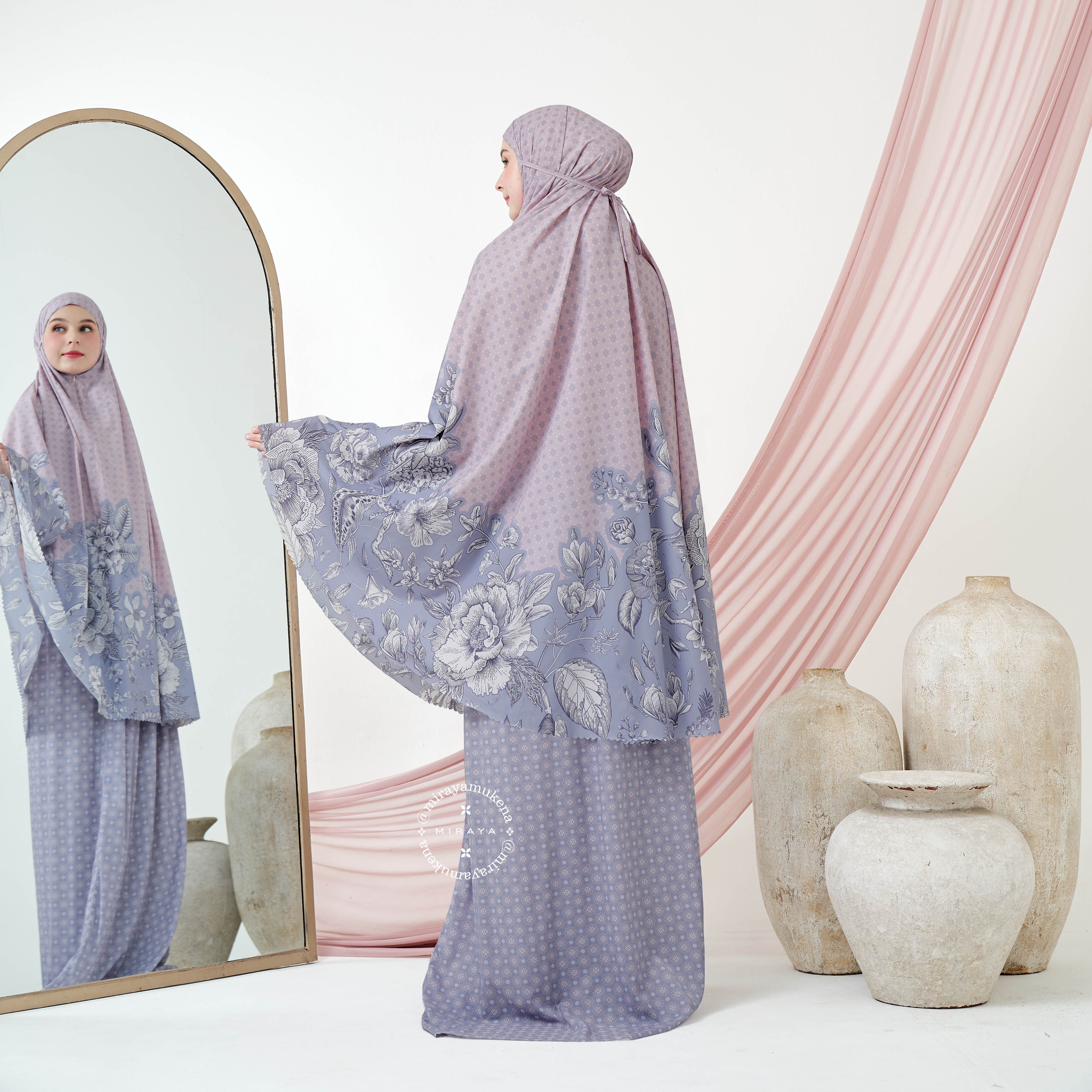 Mukena Compact Miraya Grandflora Pinkberry