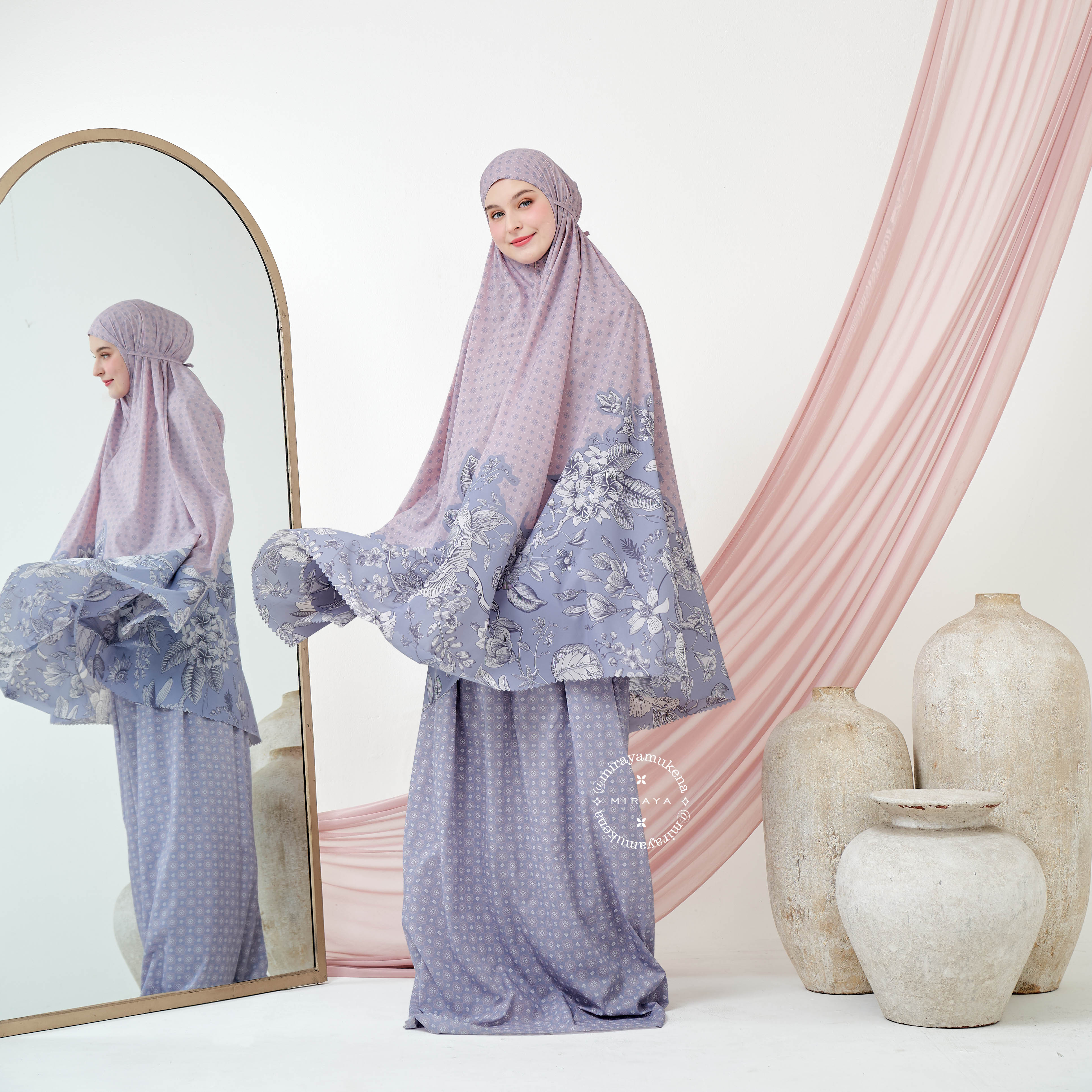 Mukena Compact Miraya Grandflora Pinkberry