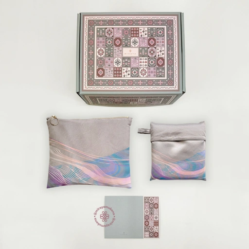 Image of Hampers Mukena Sajadah Miraya Flare Pearl Grey