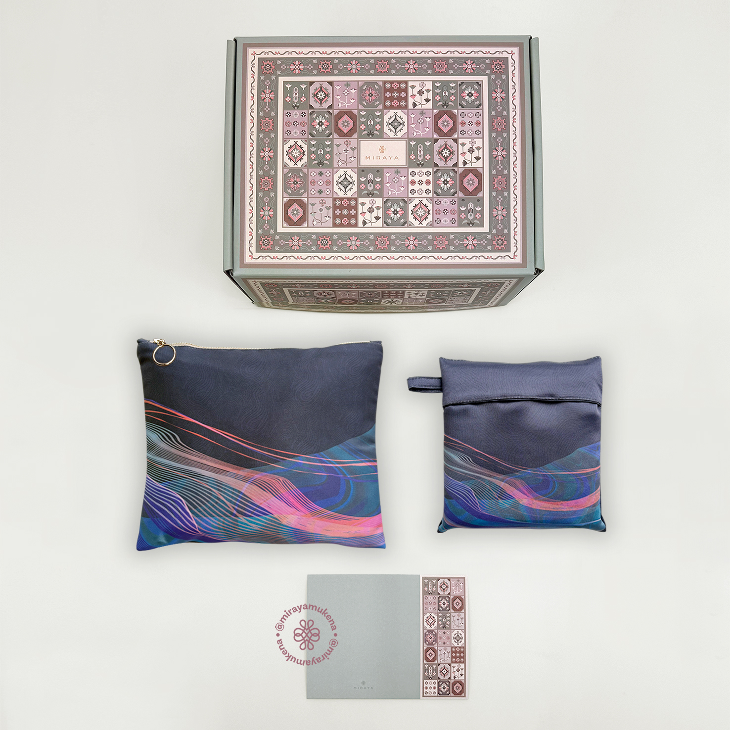 Hampers Mukena Sajadah Miraya Flare Navy