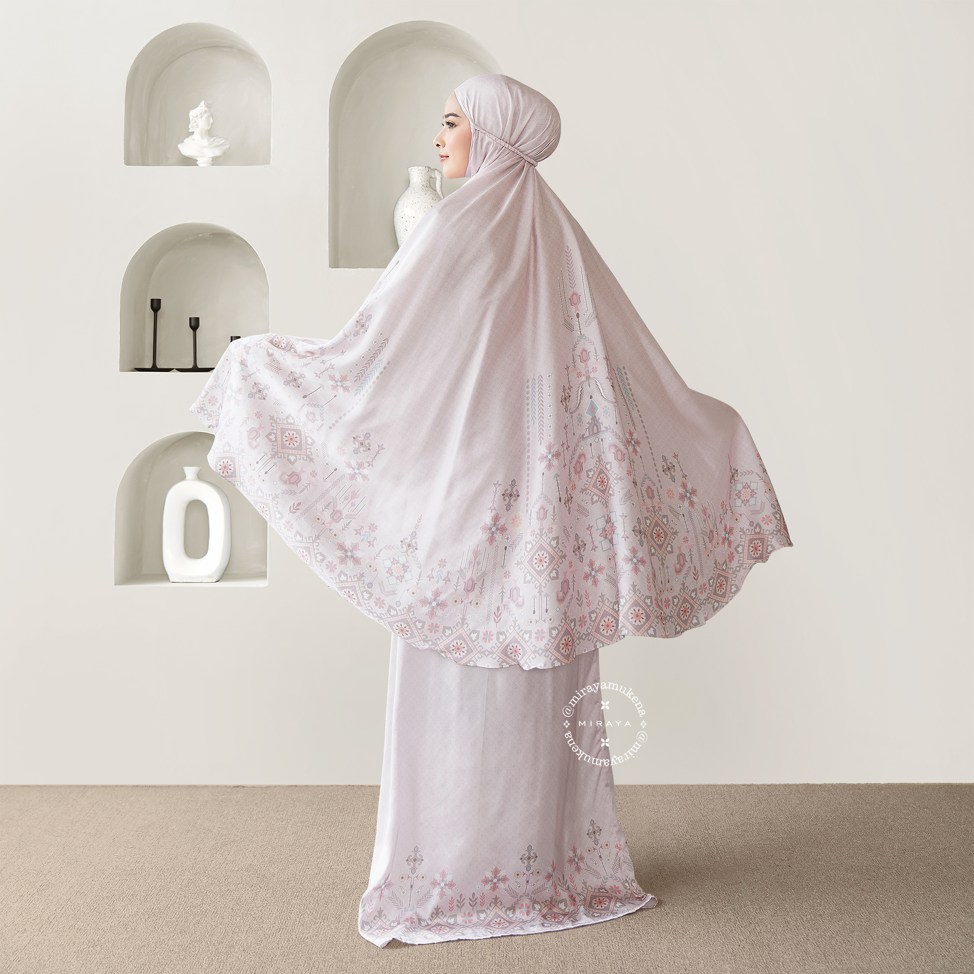 Hampers Mukena Sajadah Miraya Folk Pink