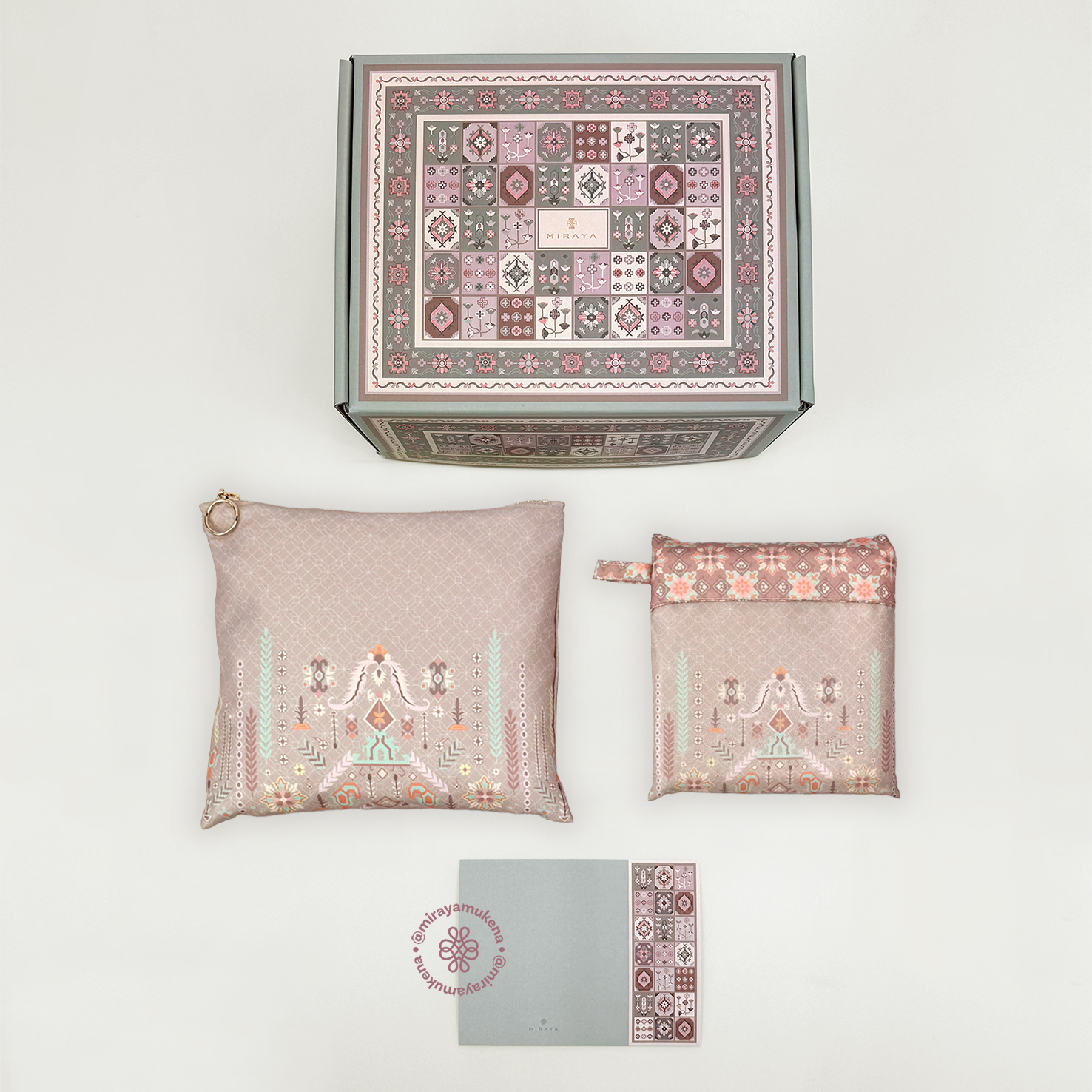 Hampers Mukena Sajadah Miraya Folk Dust Peach