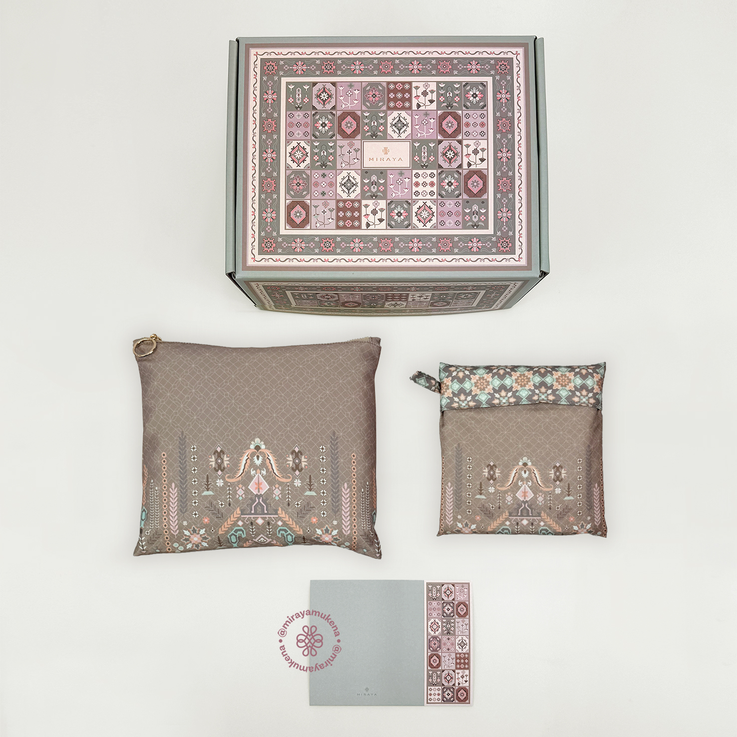 Hampers Mukena Sajadah Miraya Folk Taupe