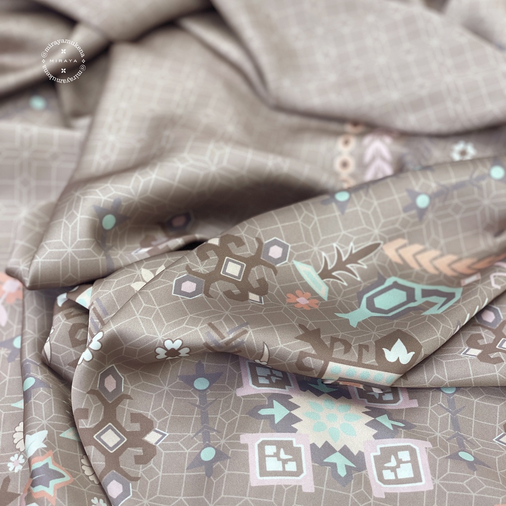 Mukena Travel Printing Miraya Folk Taupe