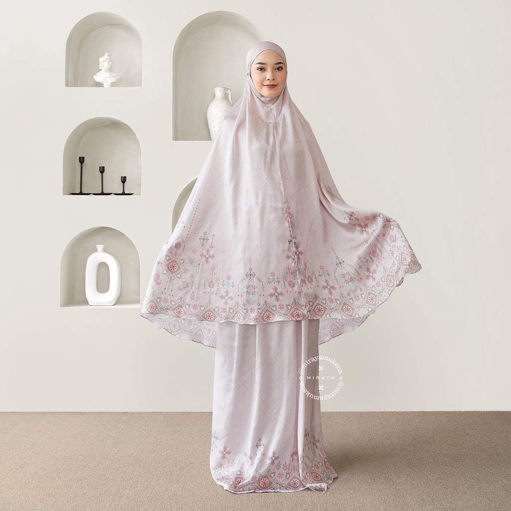 Mukena Travel Printing Miraya Folk Pink