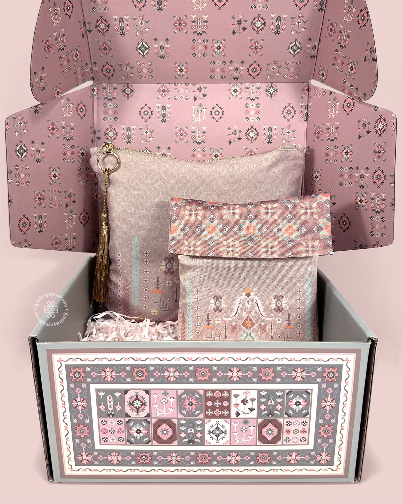 Hampers Mukena Sajadah Miraya Folk Dust Peach