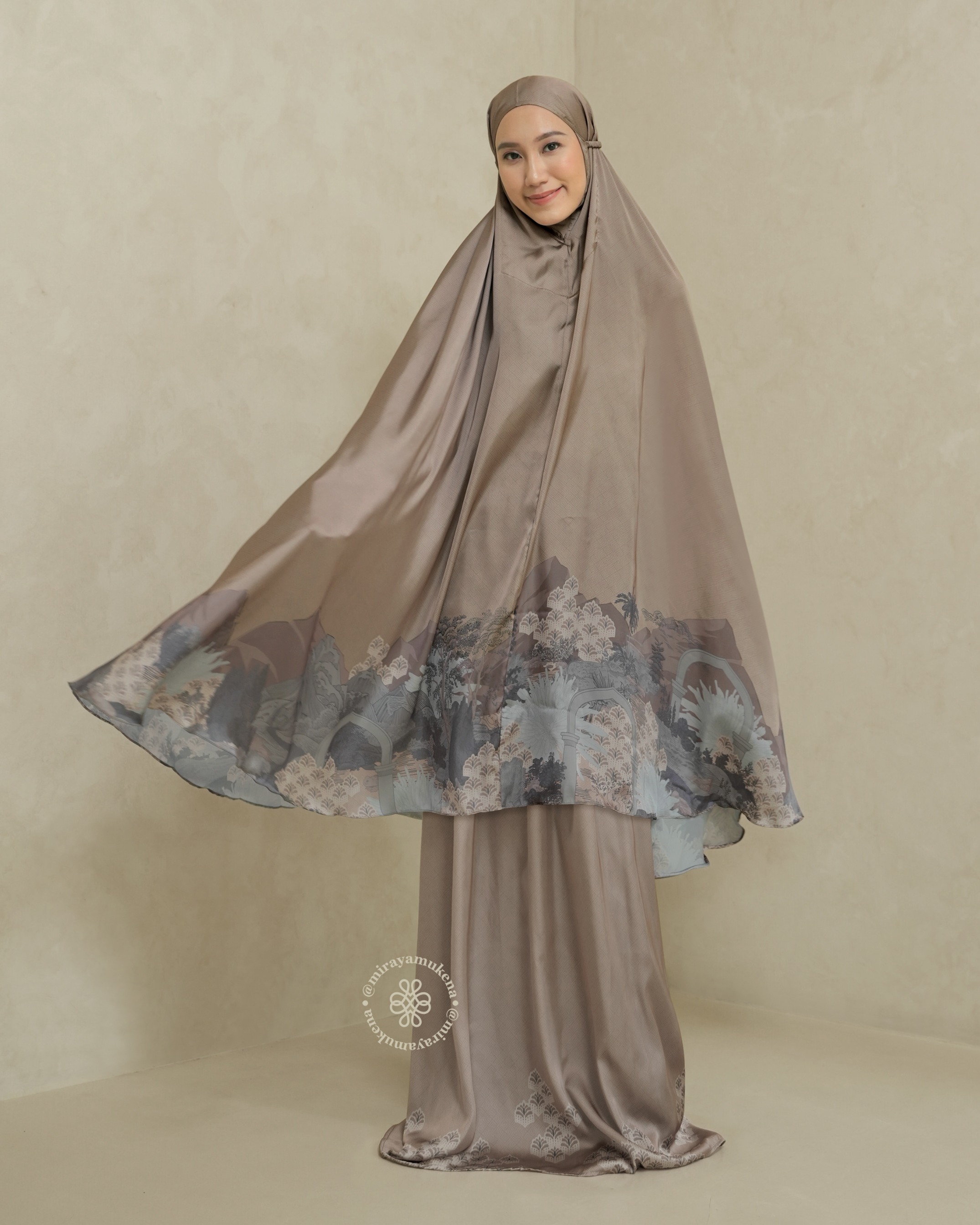 Mukena Travel Printing Miraya Le Marais Gold