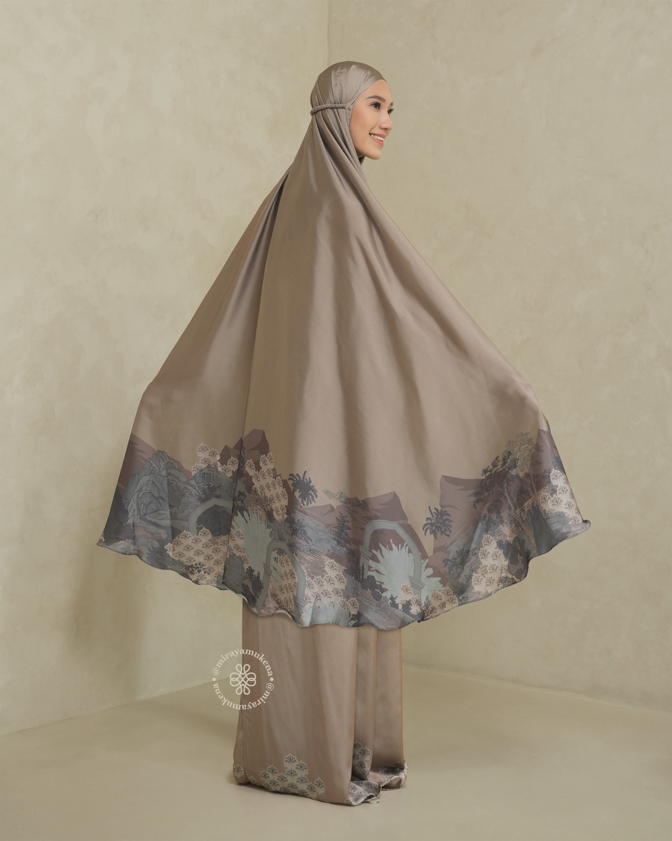 Mukena Travel Printing Miraya Le Marais Gold