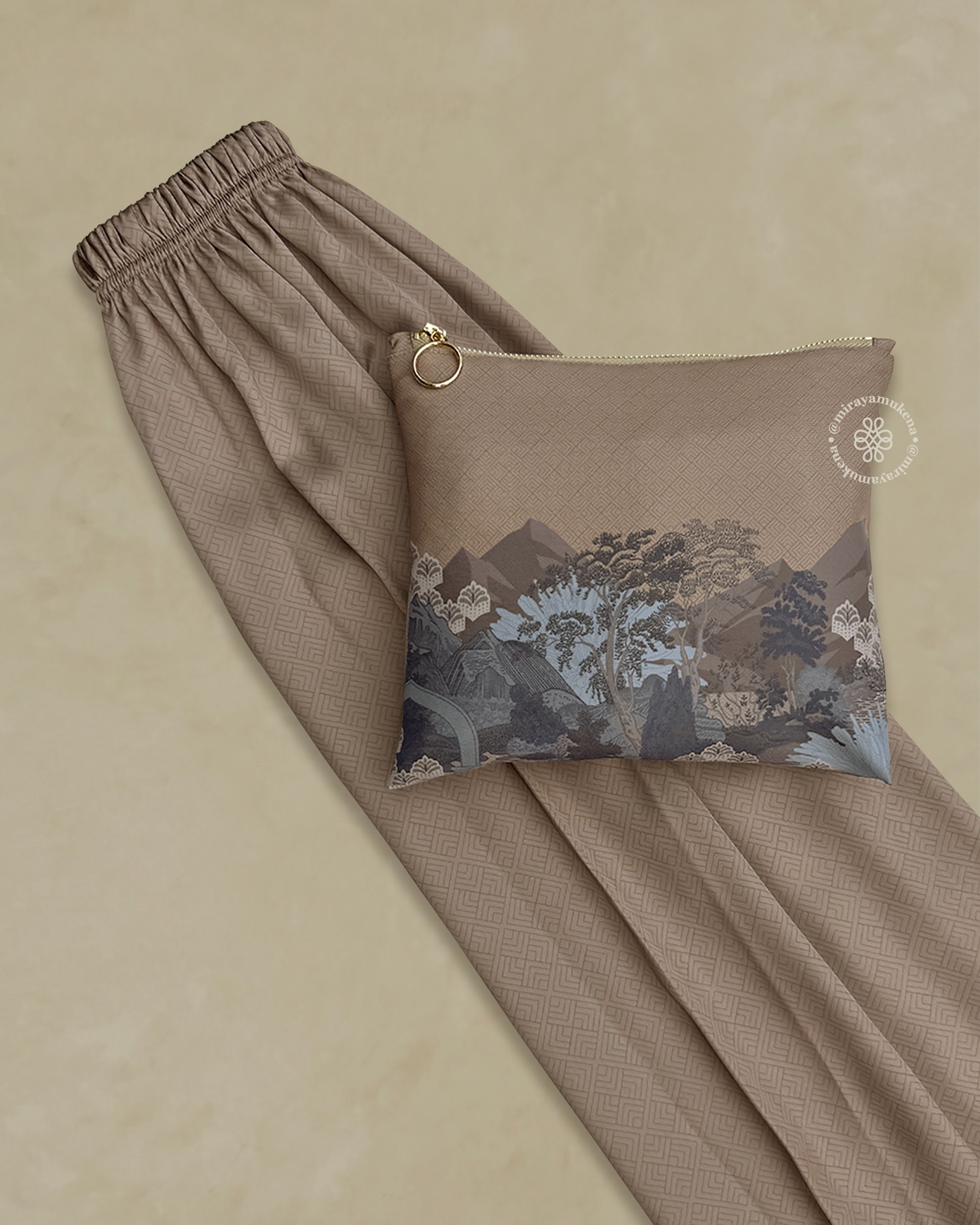 Mukena Travel Printing Miraya Le Marais Gold
