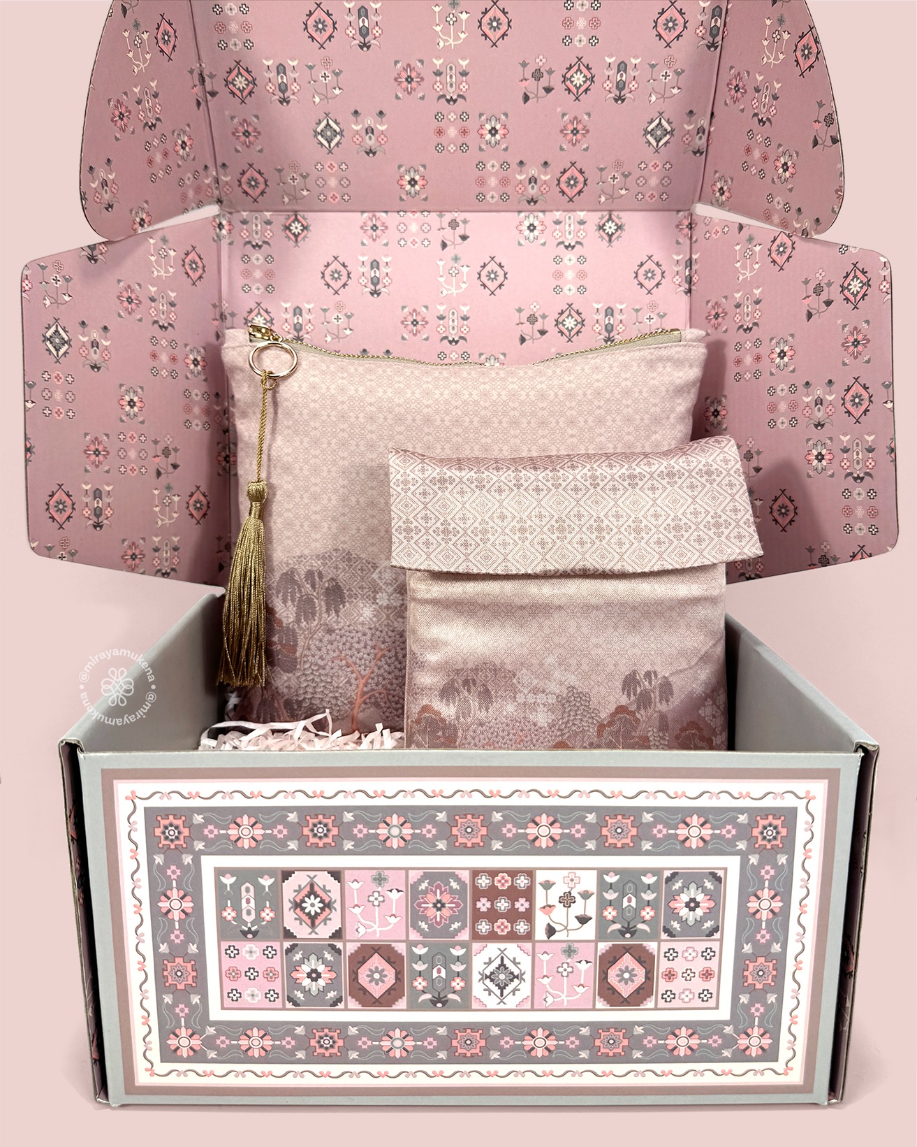 Hampers Mukena Sajadah Miraya Jardin Peach