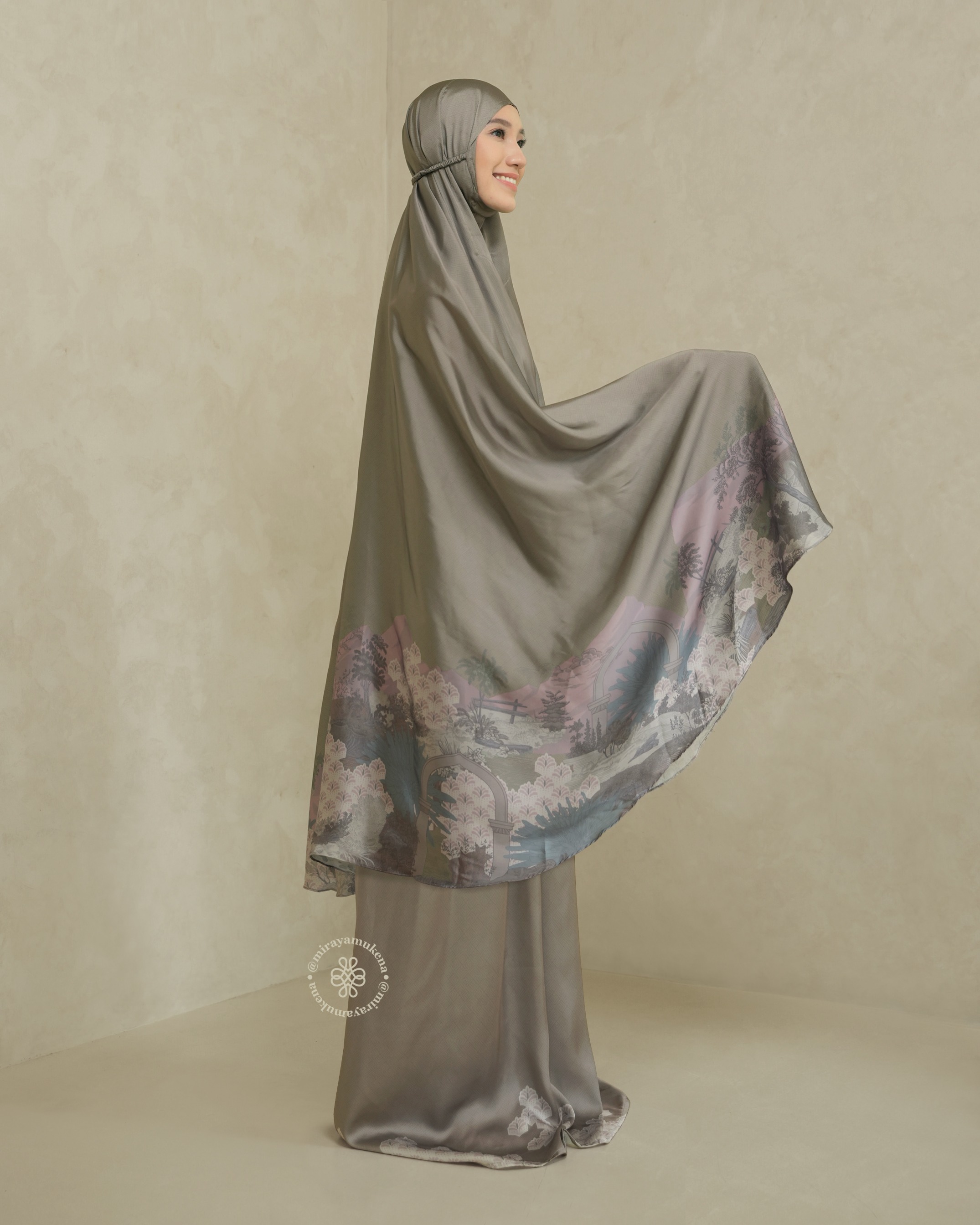 Mukena Travel Printing Miraya Le Marais Olive