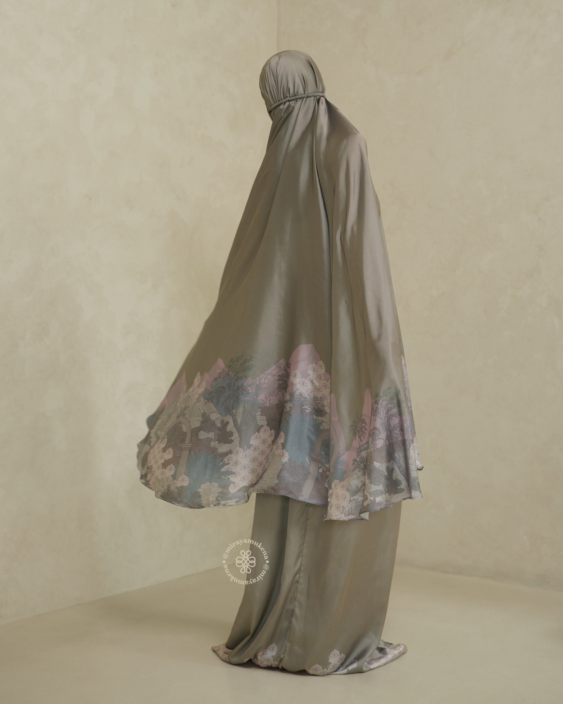 Mukena Travel Printing Miraya Le Marais Olive