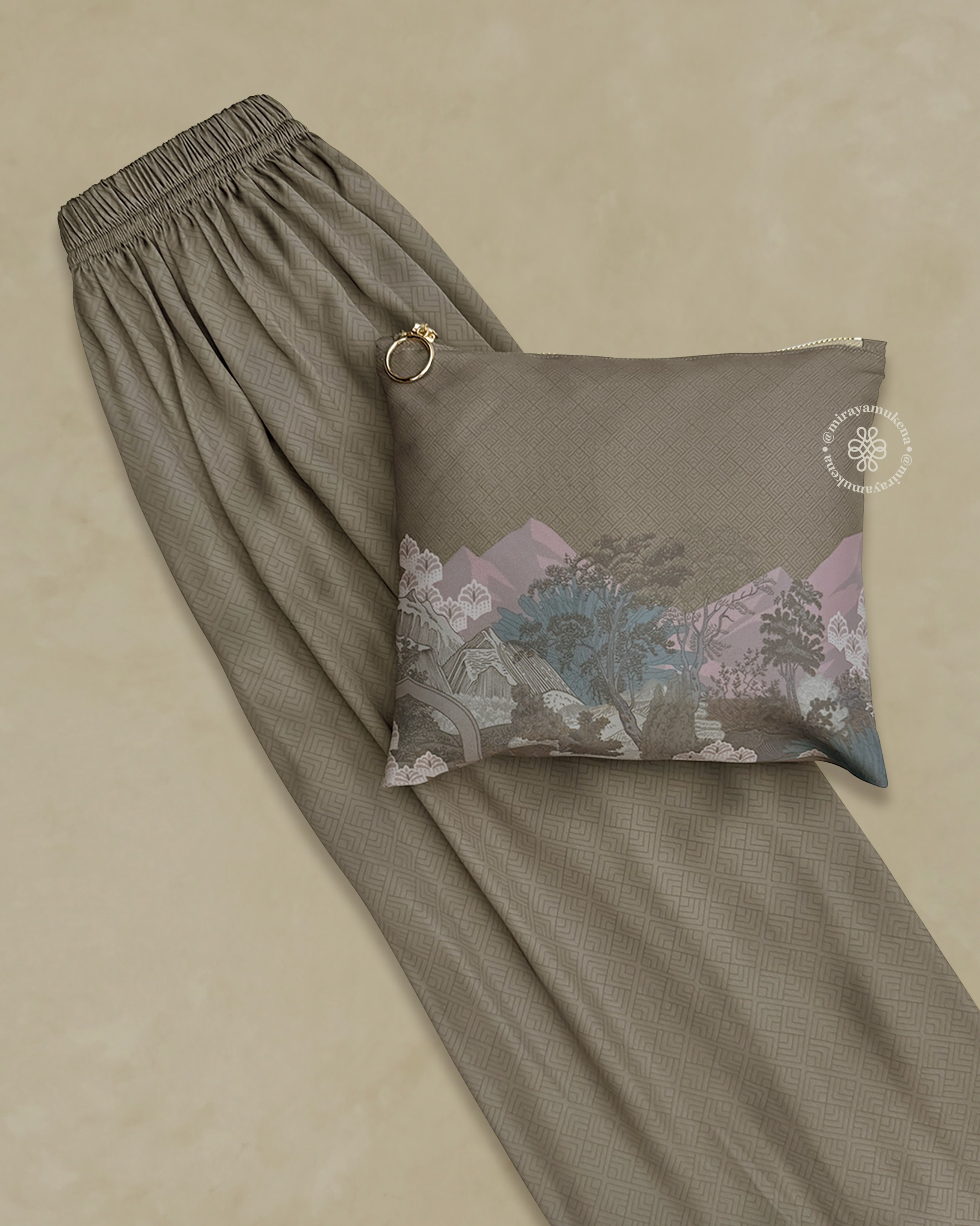Mukena Travel Printing Miraya Le Marais Olive