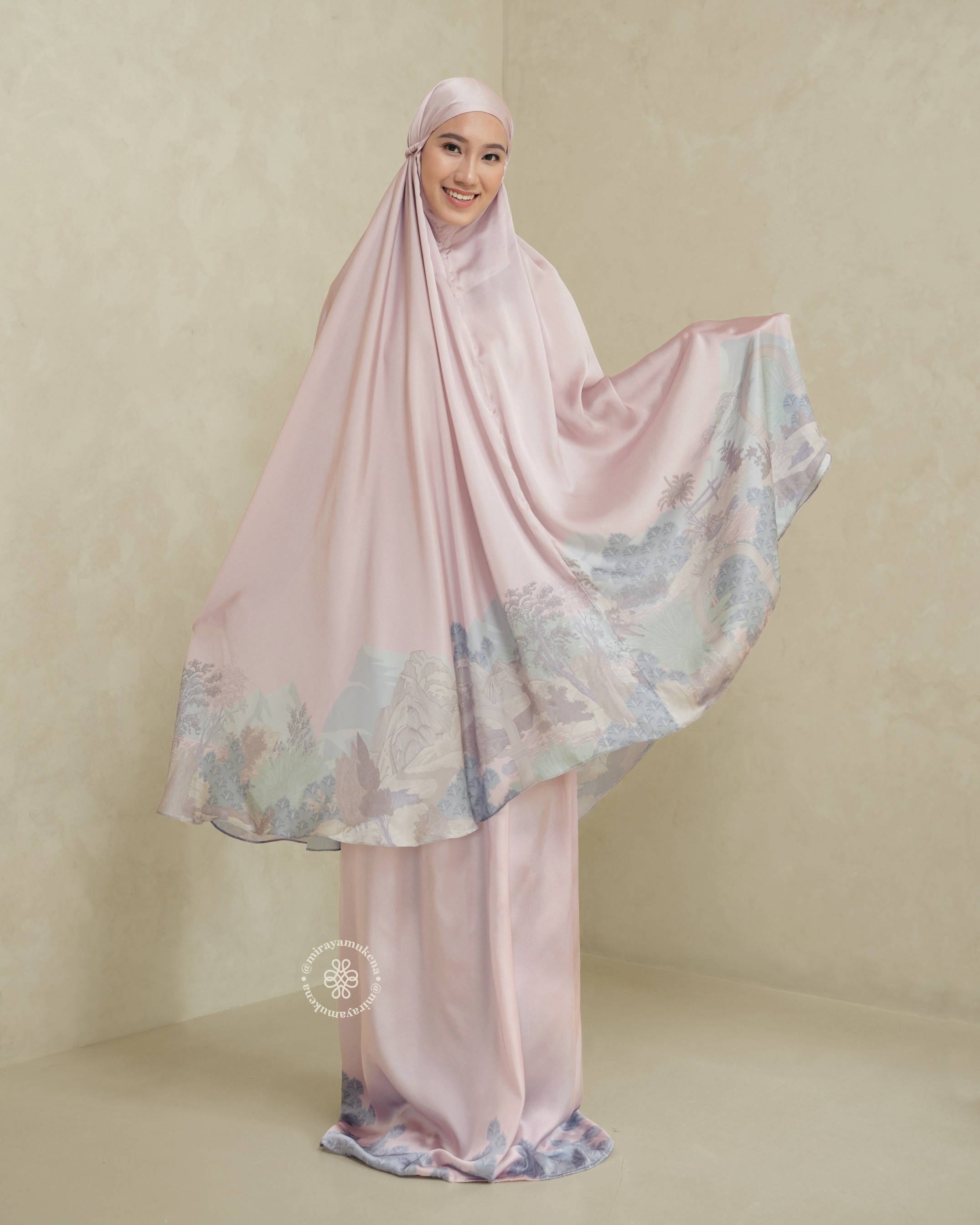 Mukena Travel Printing Miraya Le Marais Pink