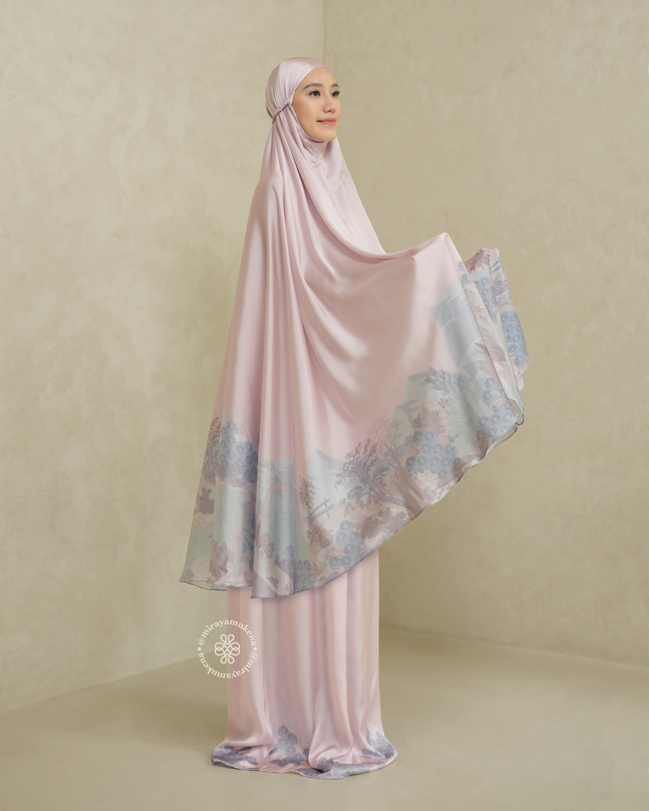 Mukena Travel Printing Miraya Le Marais Pink