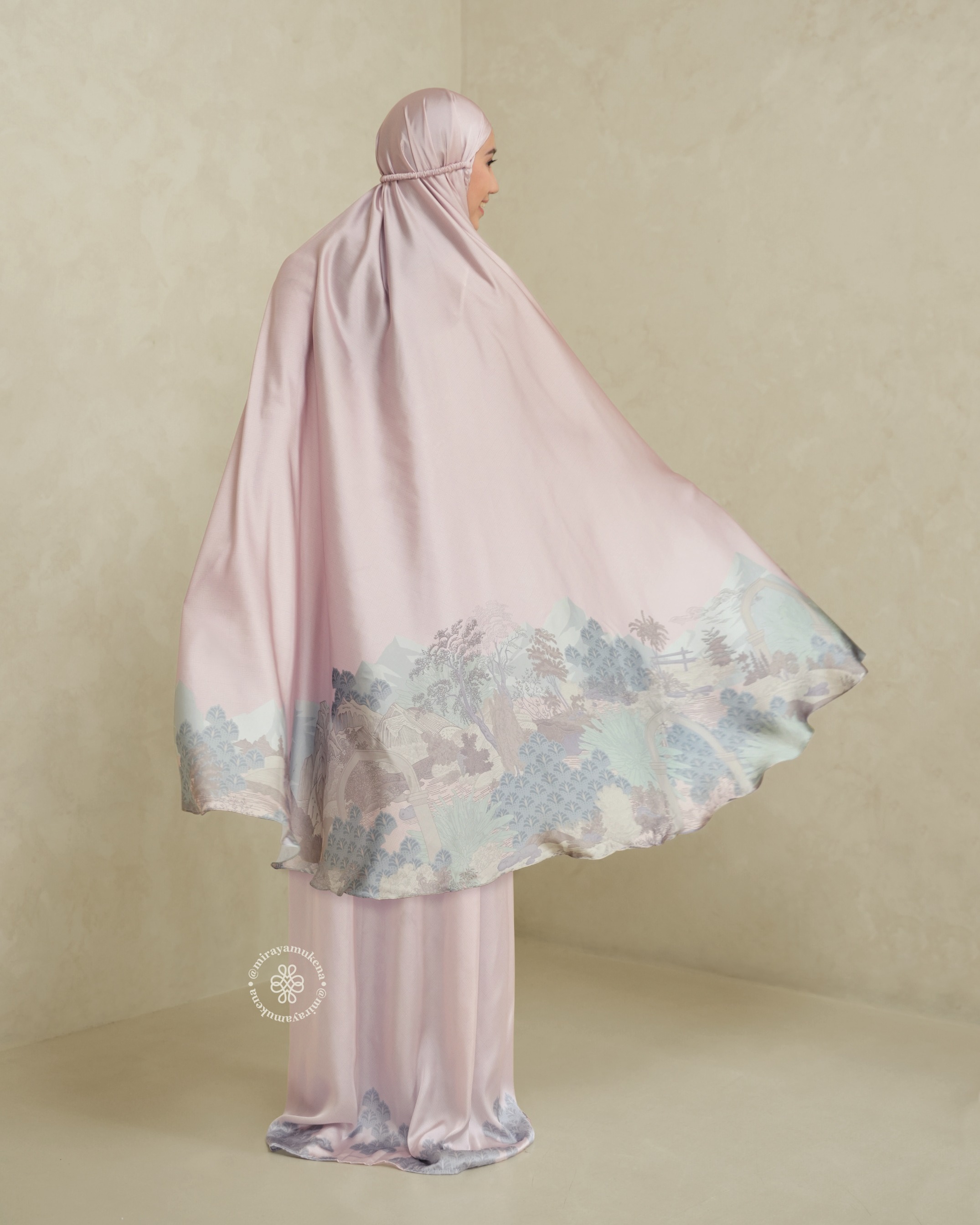 Mukena Travel Printing Miraya Le Marais Pink