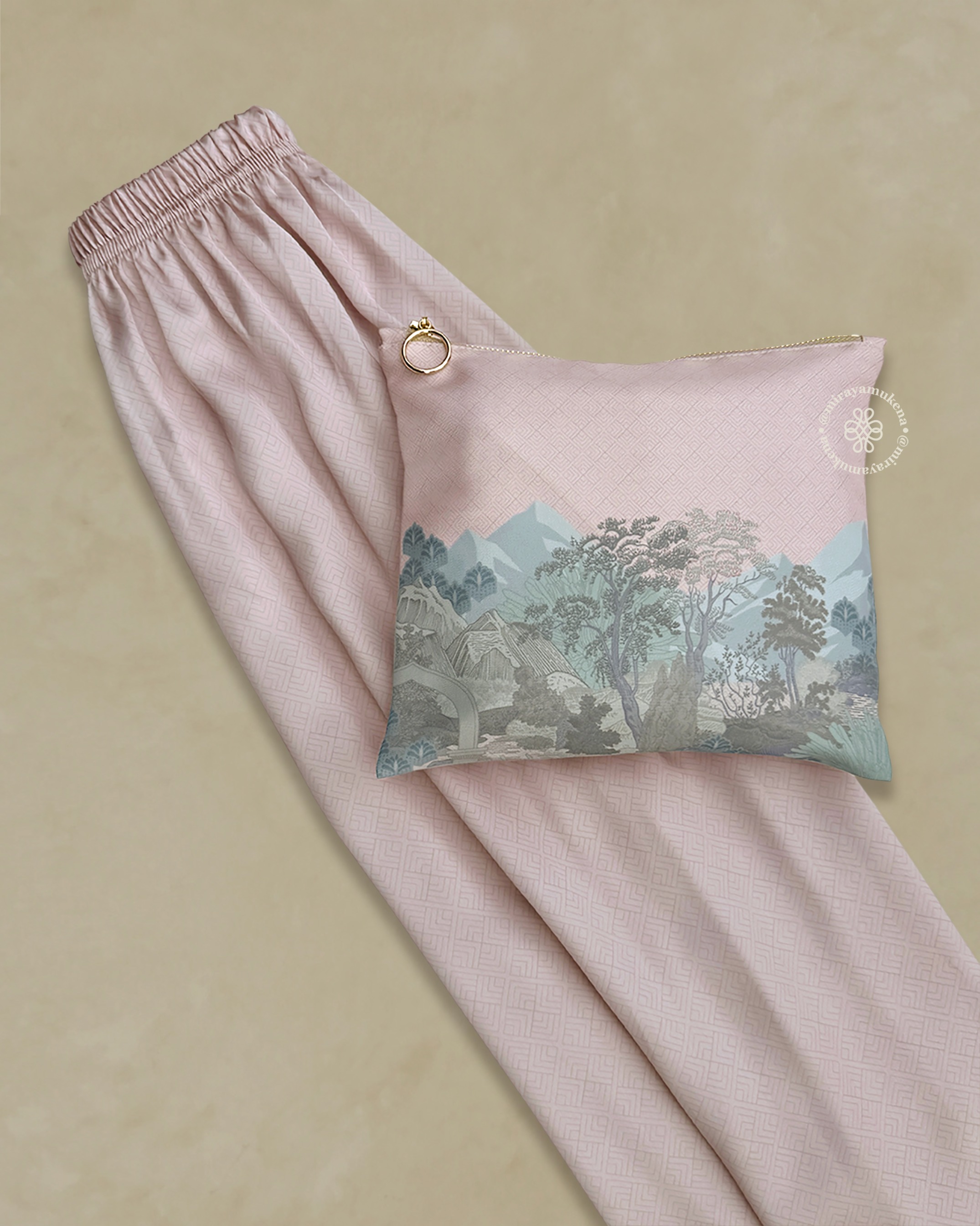 Mukena Travel Printing Miraya Le Marais Pink