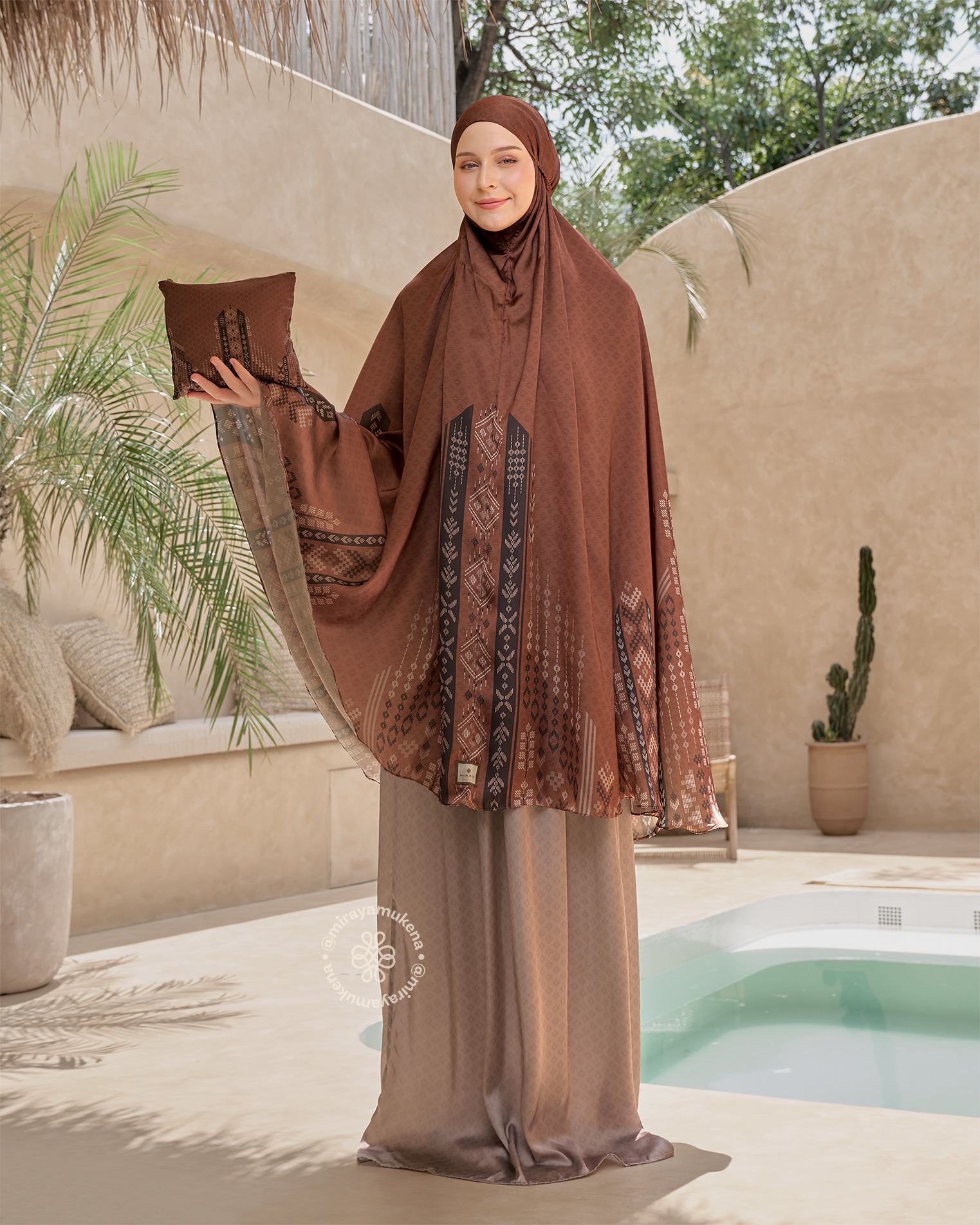 Mukena Travel Printing Miraya Serene Copper