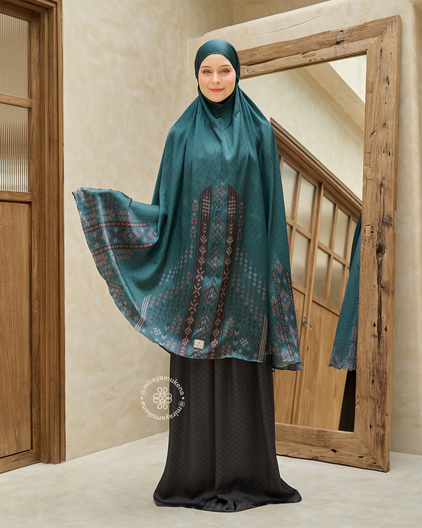 Mukena Travel Printing Miraya Serene Emerald