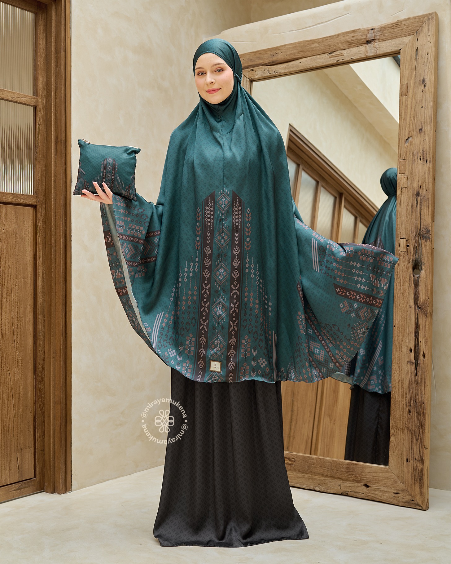 Mukena Travel Printing Miraya Serene Emerald