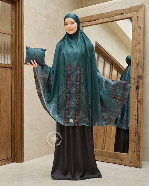 Image of Mukena Travel Printing Miraya Serene Emerald