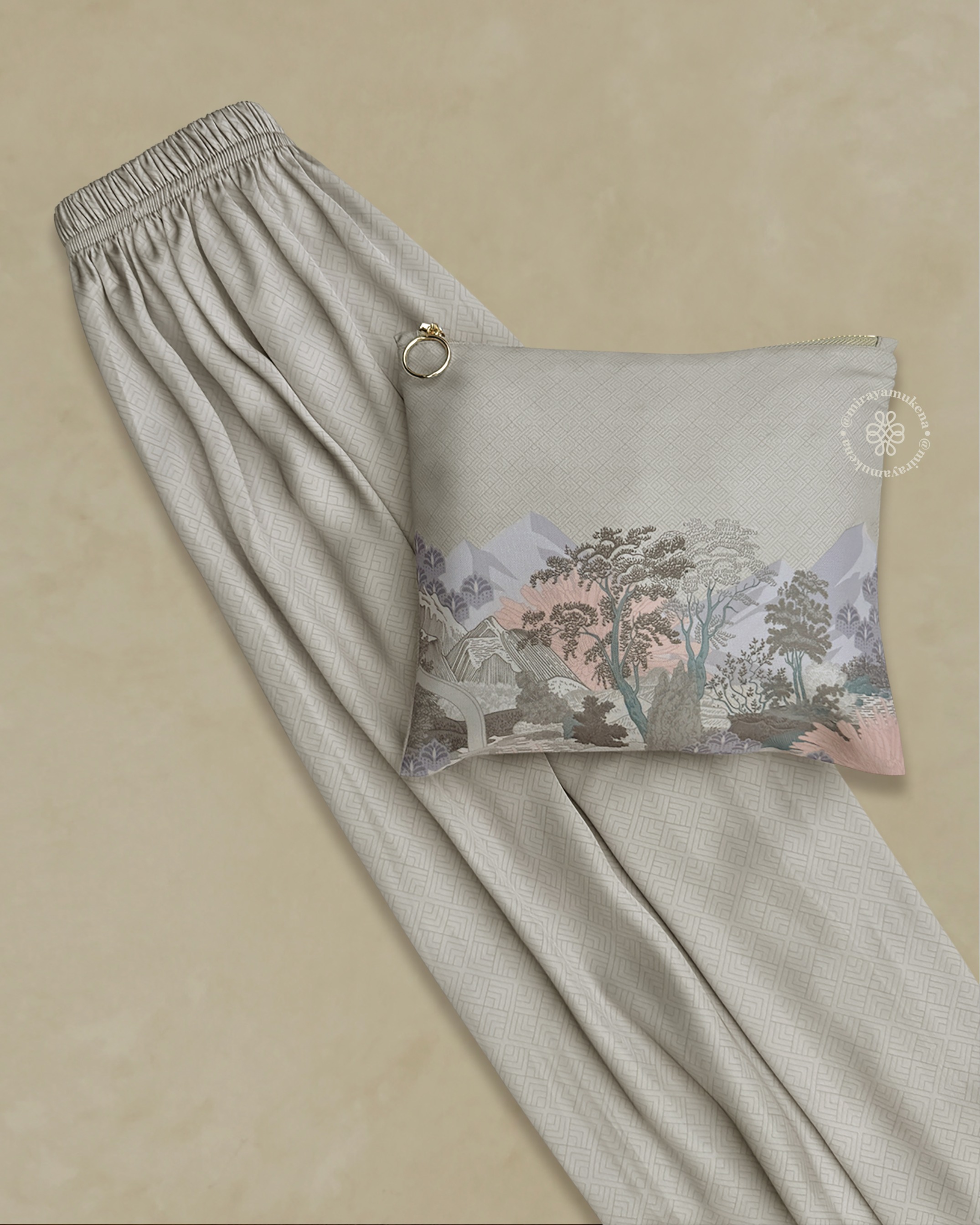 Mukena Travel Printing Miraya Le Marais Silver