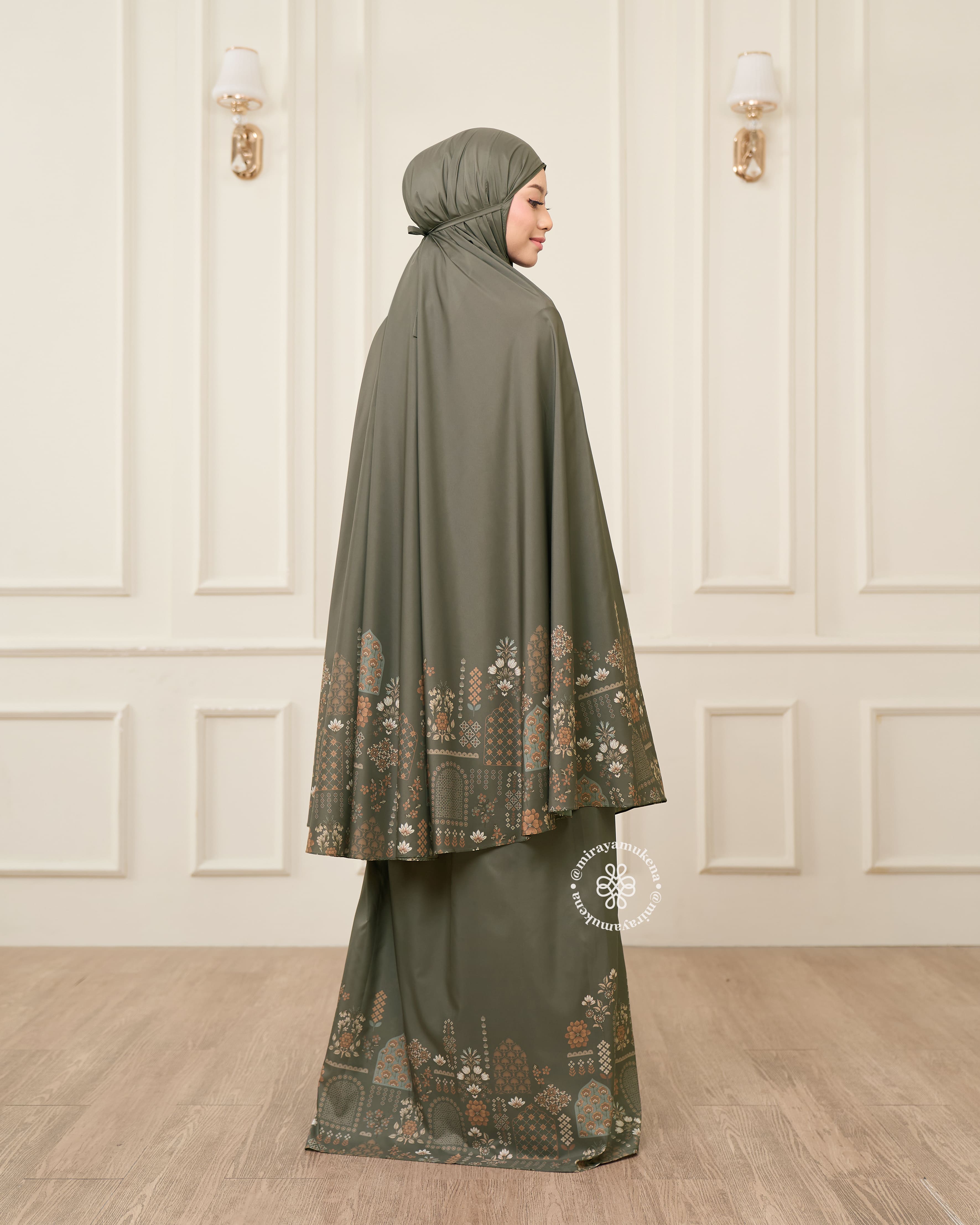 Mukena Serut Printing Miraya Amaryllis Army