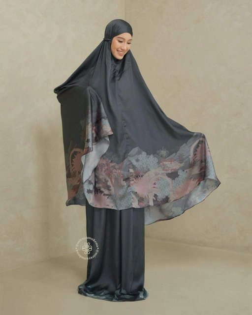 Image of Mukena Travel Printing Miraya Le Marais Graphite