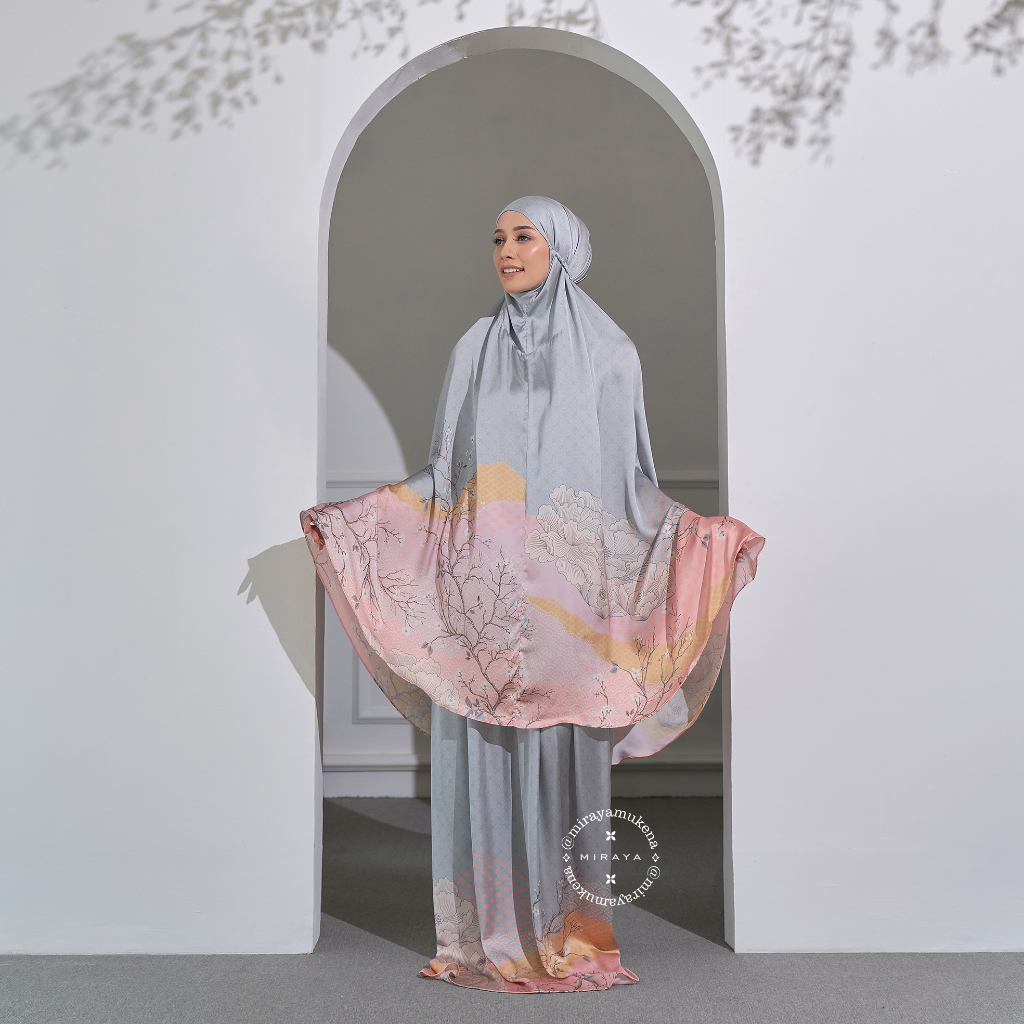 Mukena Travel Printing Miraya The Hills Dusty Blue