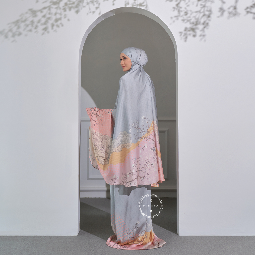 Mukena Travel Printing Miraya The Hills Dusty Blue