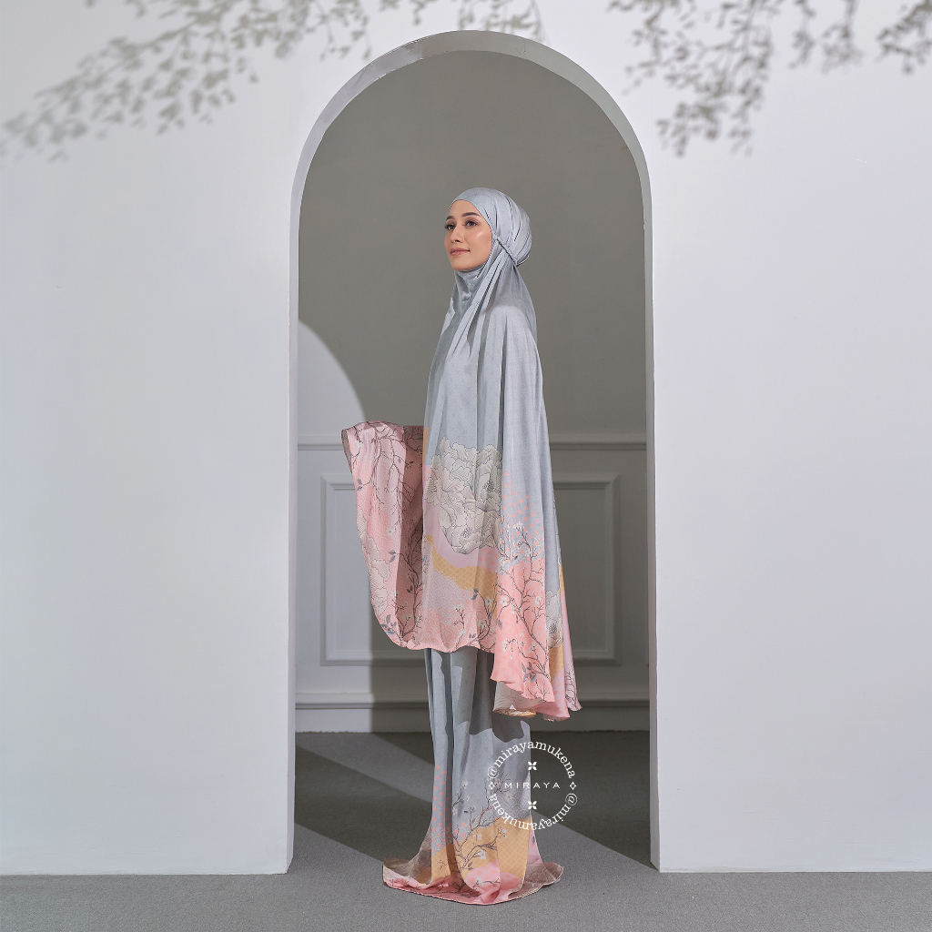 Mukena Travel Printing Miraya The Hills Dusty Blue