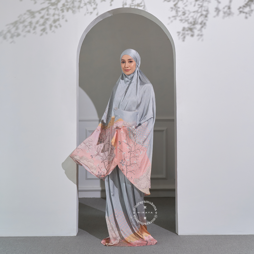 Mukena Travel Printing Miraya The Hills Dusty Blue