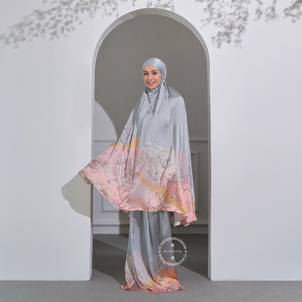 Mukena Travel Printing Miraya The Hills Dusty Blue
