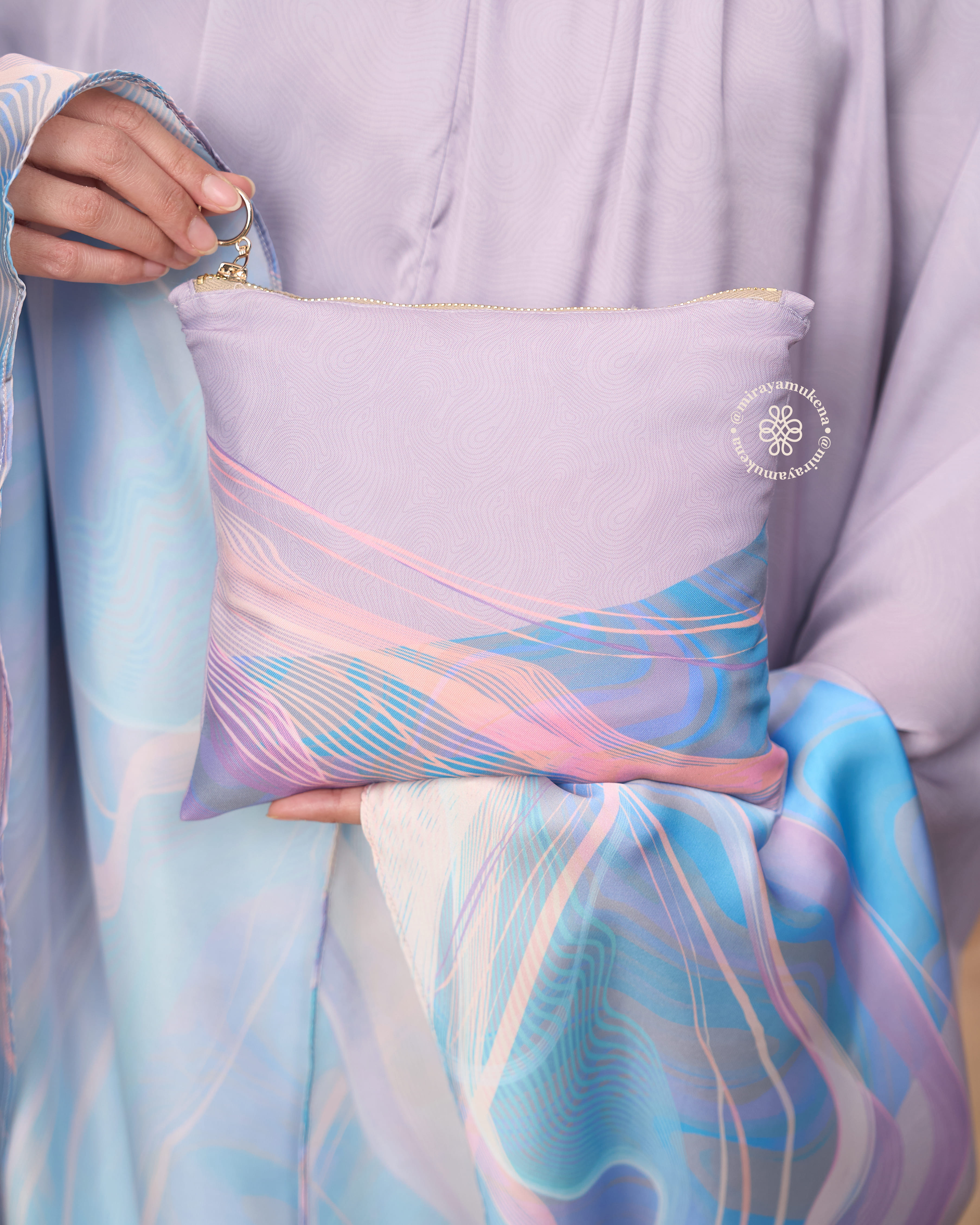 Mukena Travel Printing Miraya Flare Sweetpea