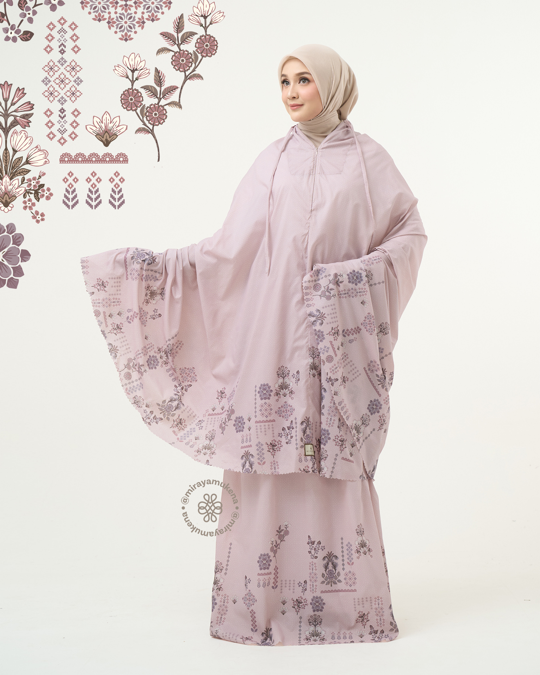 Mukena Compact Miraya Florette Pink
