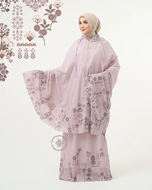 Image of Mukena Compact Miraya Florette Pink