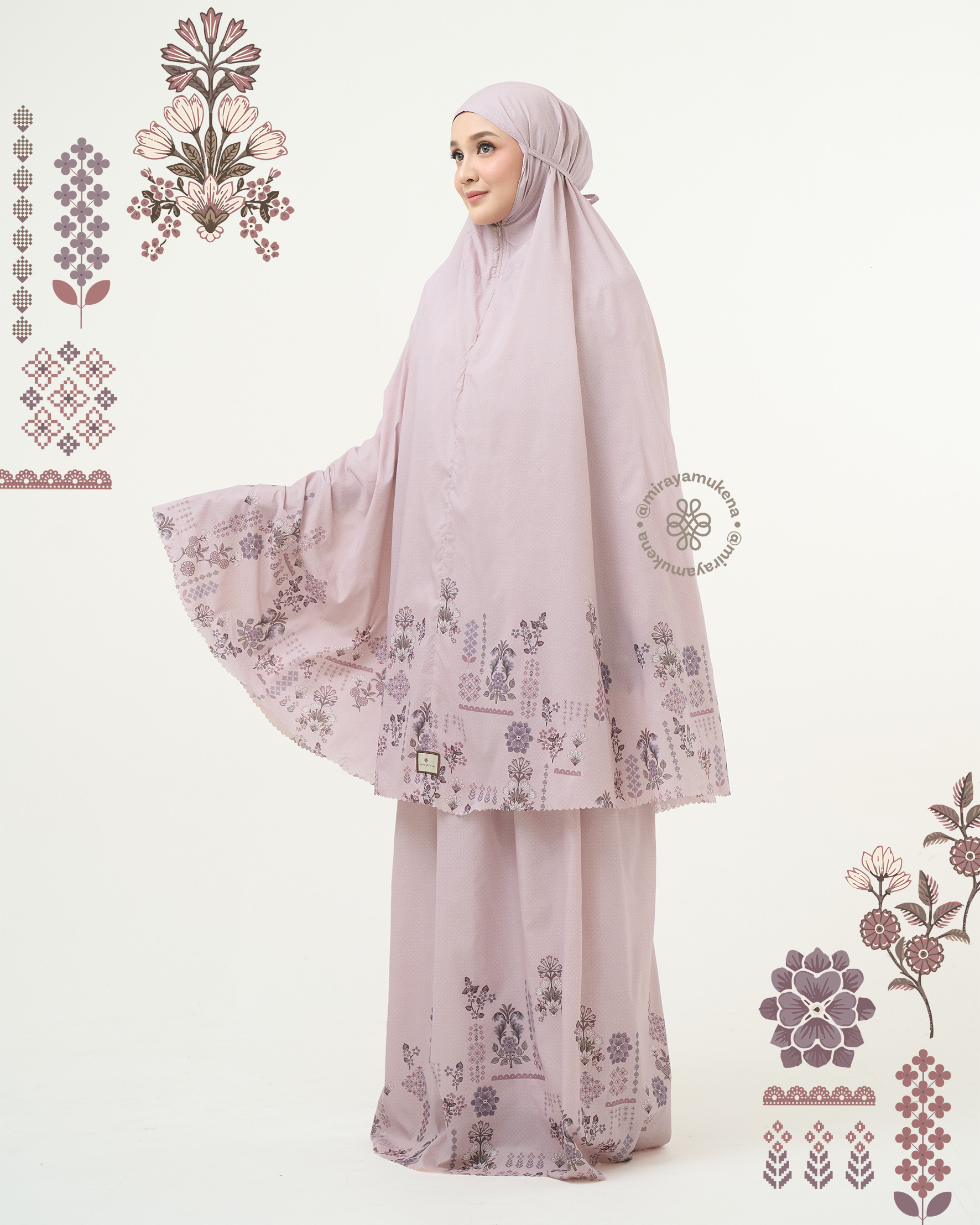 Mukena Compact Miraya Florette Pink