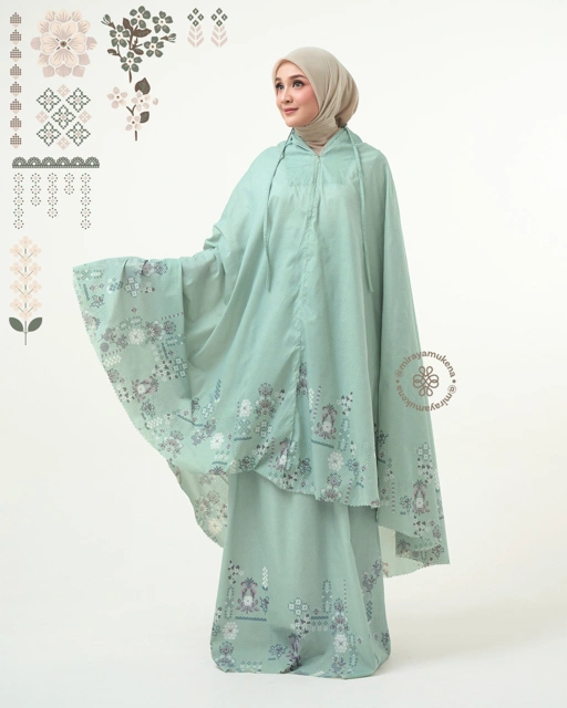 Image of Mukena Compact Miraya Florette Sage