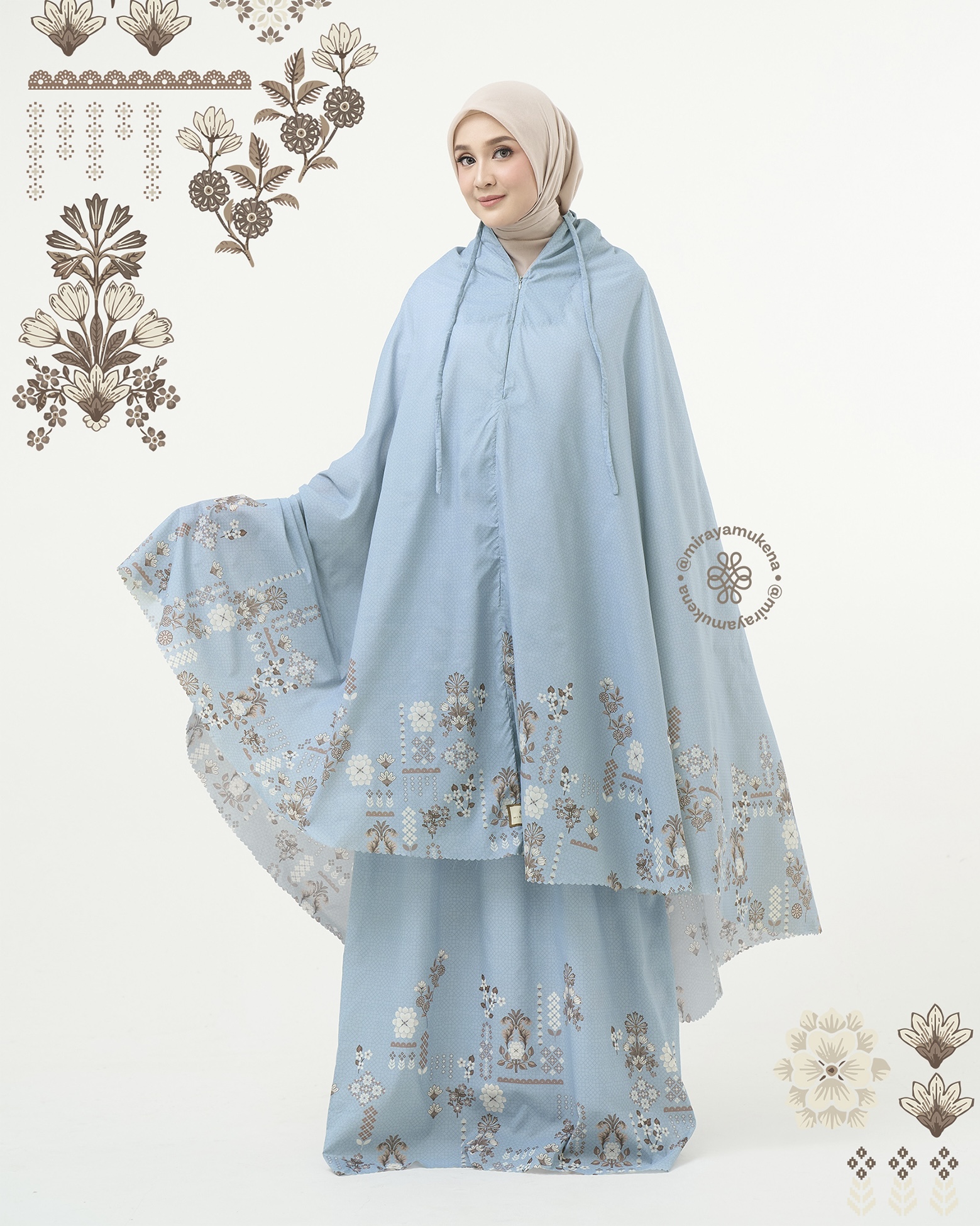 Mukena Compact Miraya Florette Sky
