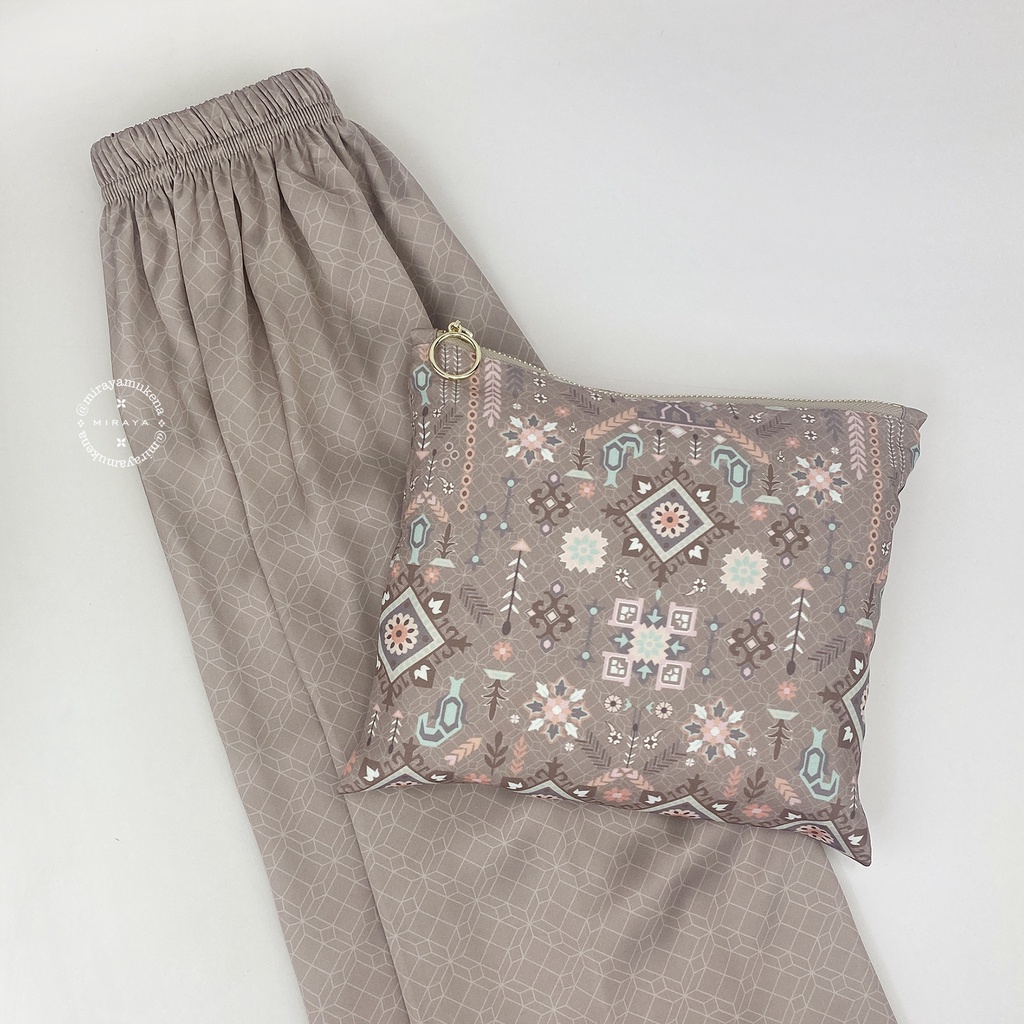 Mukena Travel Printing Miraya Folk Taupe